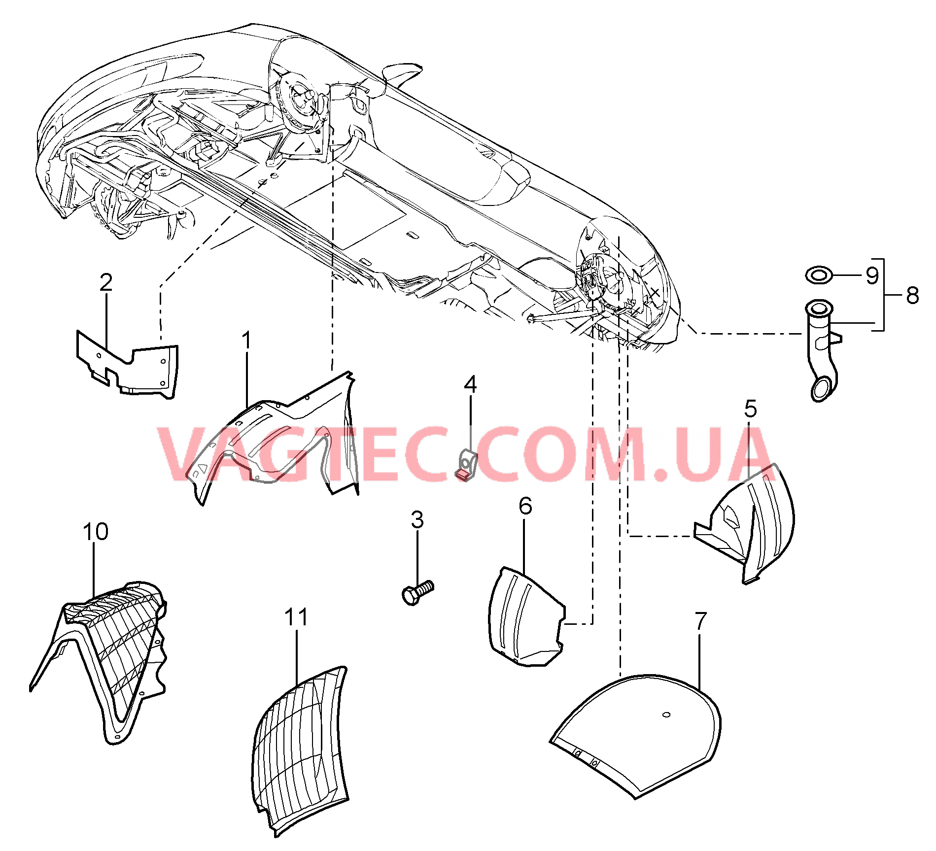 801-075 Подкрылок для PORSCHE CarreraGT 2004-2006