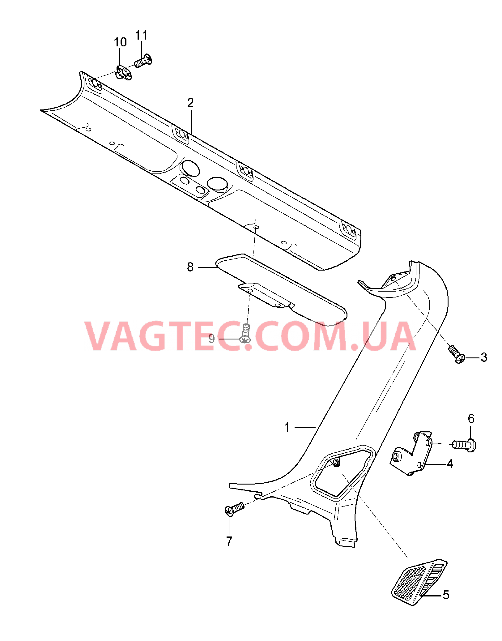 807-000 Солнцезащитные козырьки, Обивки, Стойка А для PORSCHE CarreraGT 2004-2006