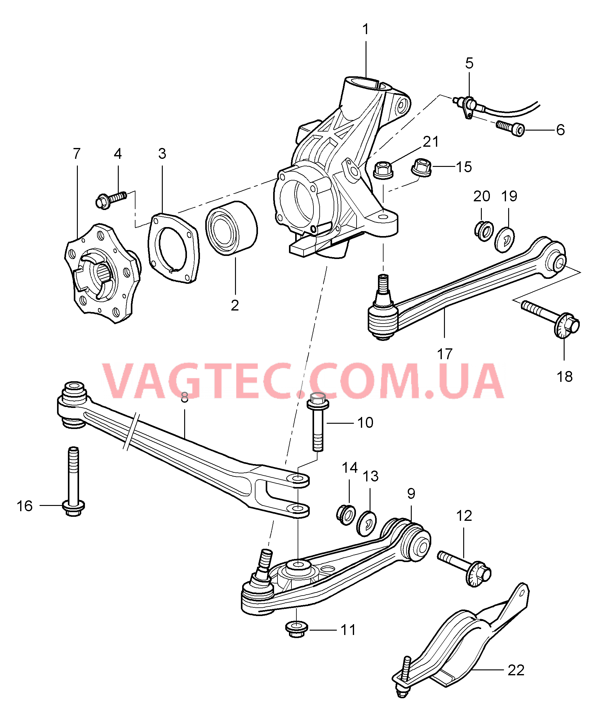 501-000 Задняя ось, Корпус подшипника ступицы, Рычаг, Ступица для PORSCHE Cayman 2006-2008