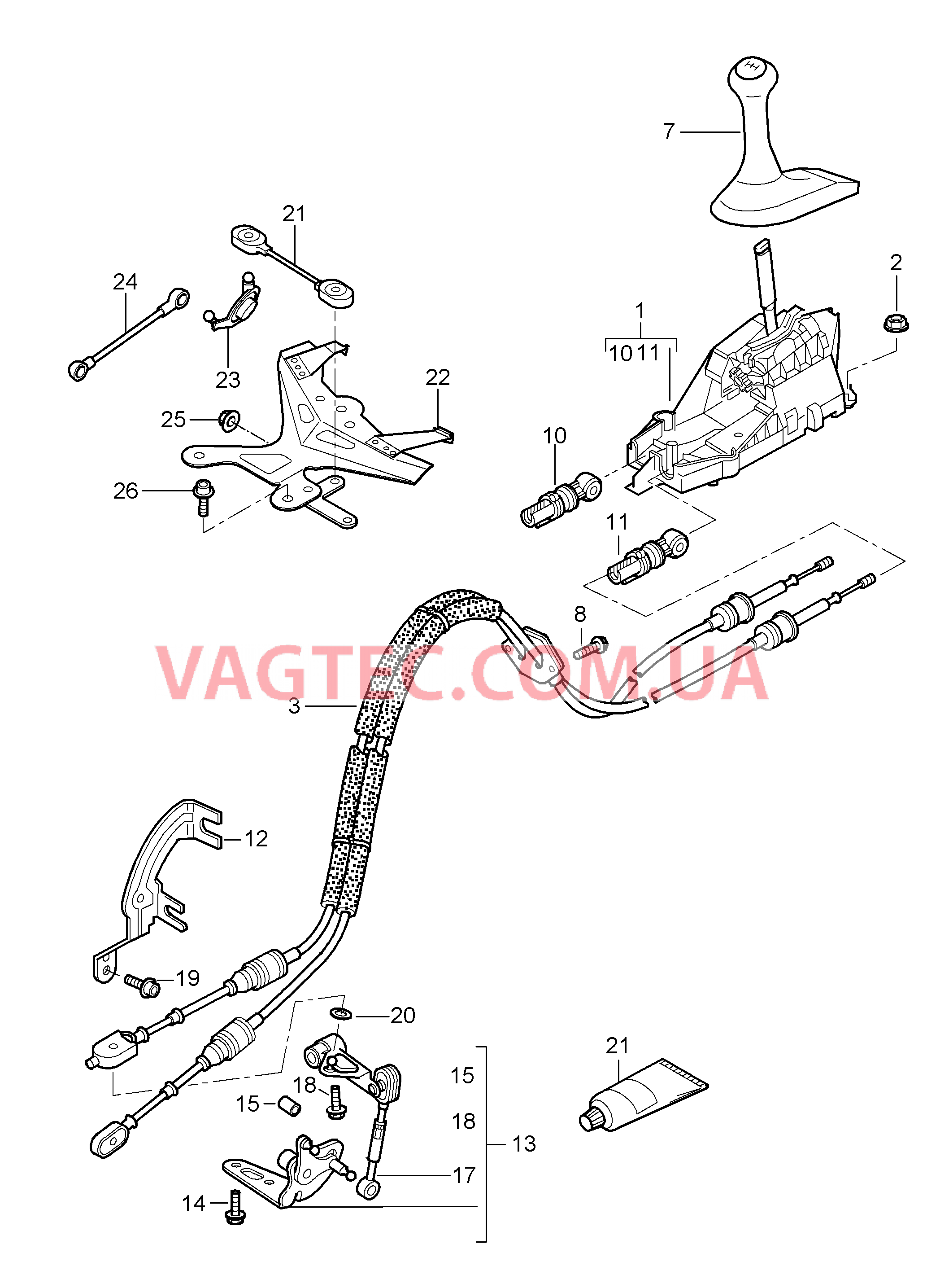 701-000 Механизм перекл.передач, Мкпп для PORSCHE Cayman 2006-2008USA