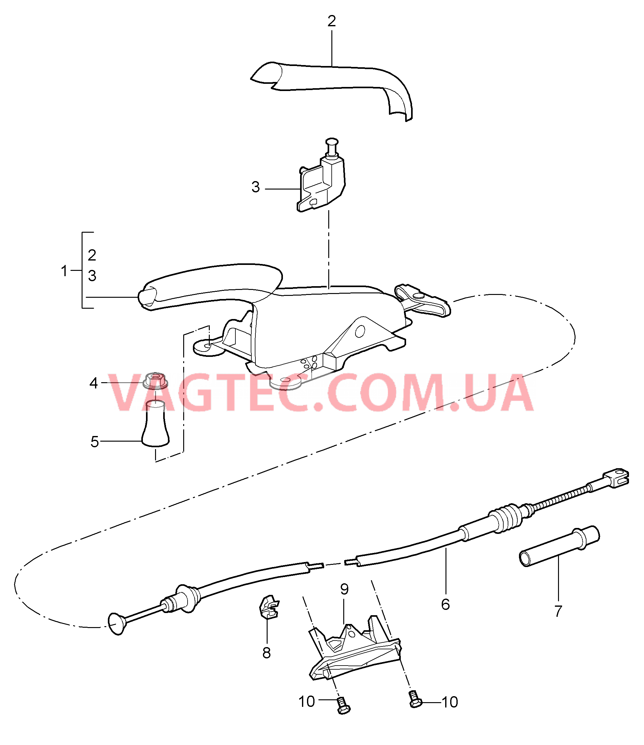 701-005 Ручной тормоз, Задействование для PORSCHE Cayman 2006-2008USA