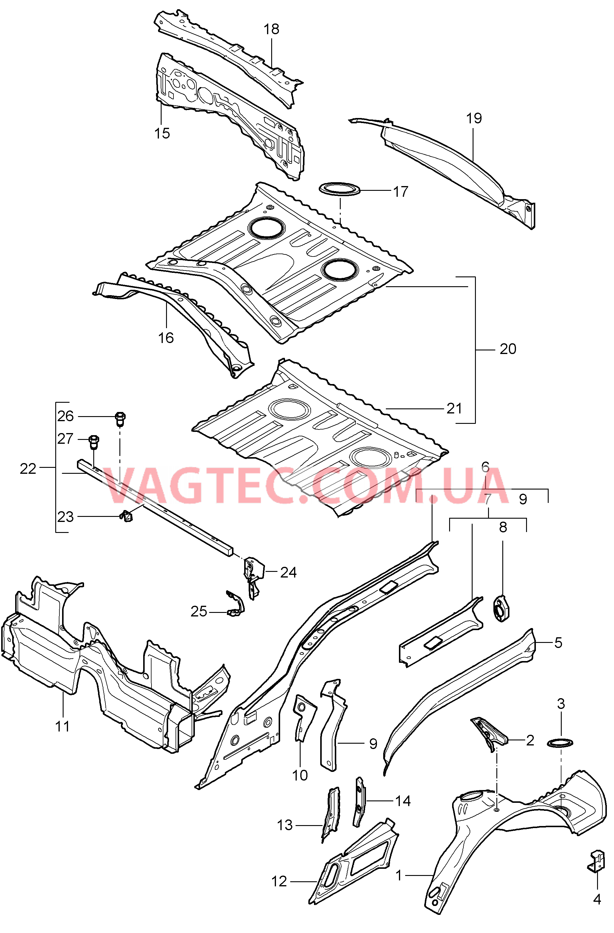 801-035 Задняя подвеска, Отдельные детали для PORSCHE Cayman 2006-2008USA