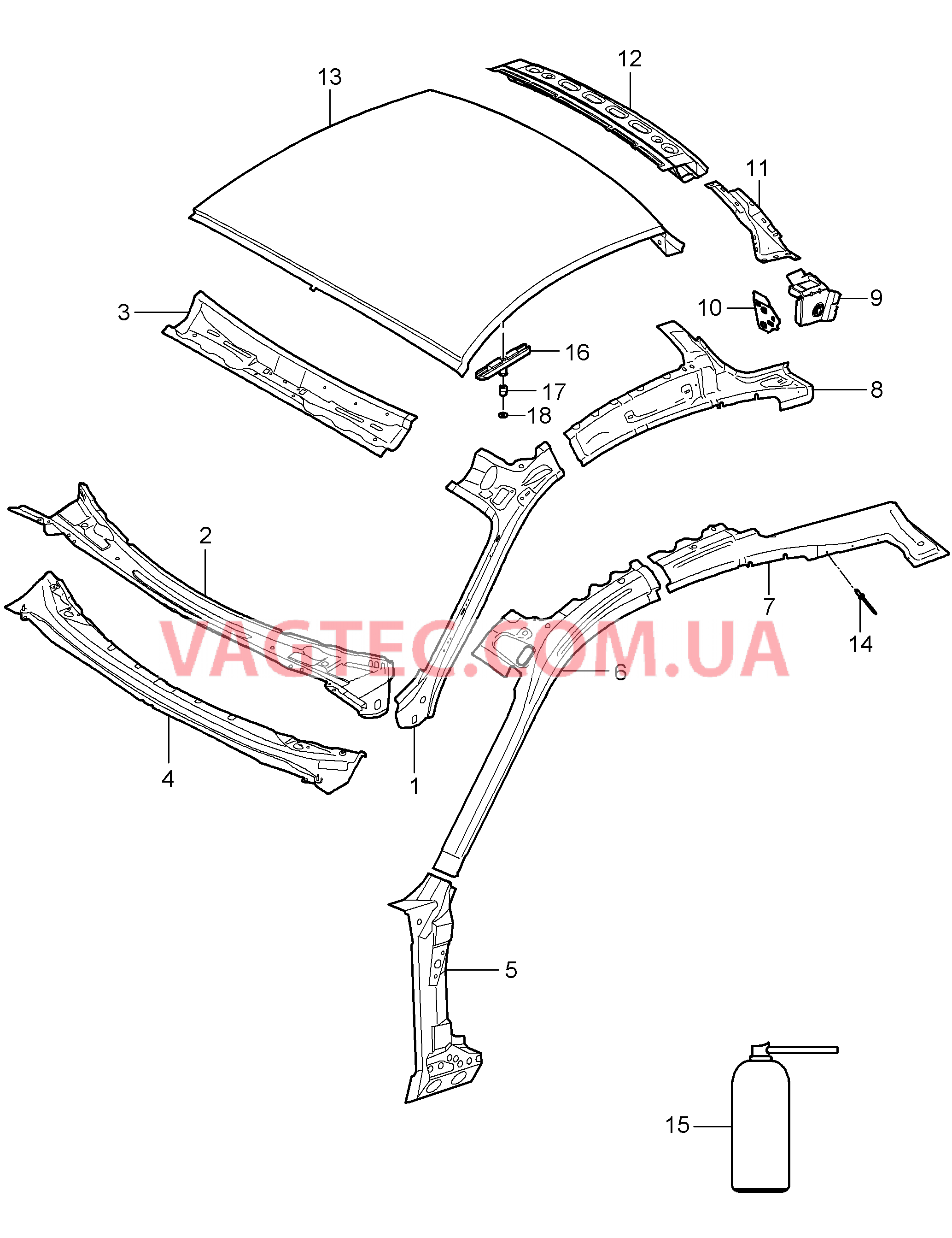 801-045 Крыша, Обтекатель для PORSCHE Cayman 2006-2008USA