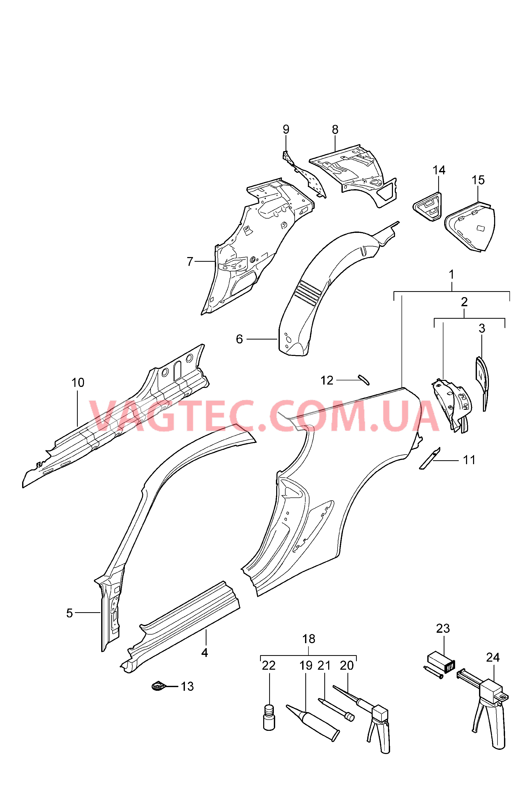 801-050 Боковая часть для PORSCHE Cayman 2006-2008USA