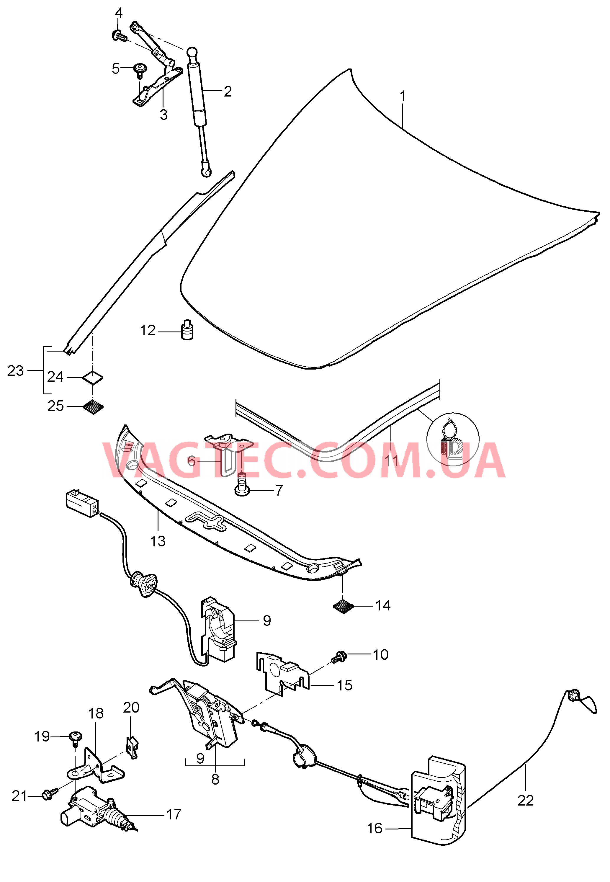 803-000 Крышка, передний для PORSCHE Cayman 2006-2008