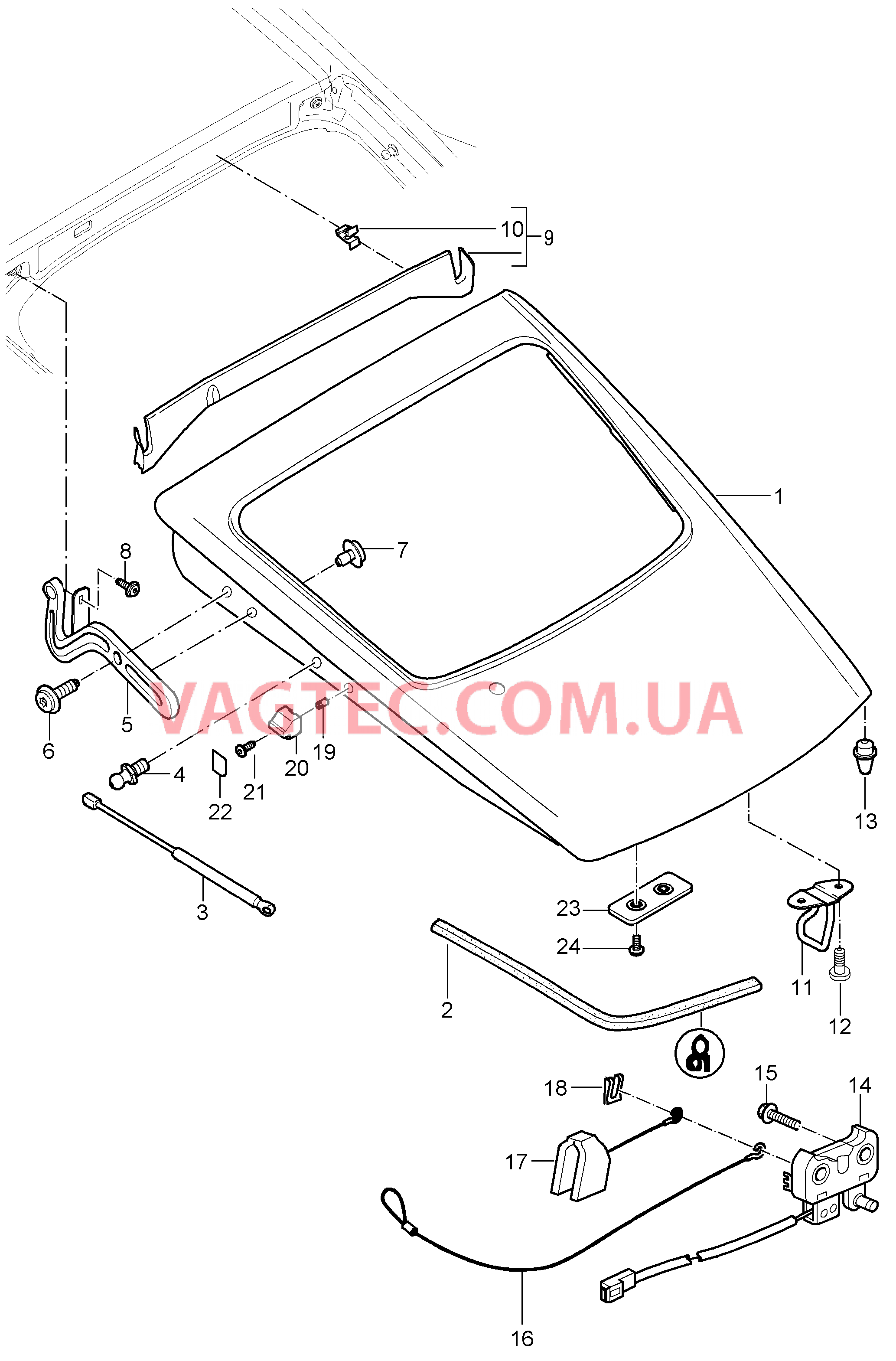 803-005 Крышка, задний для PORSCHE Cayman 2006-2008