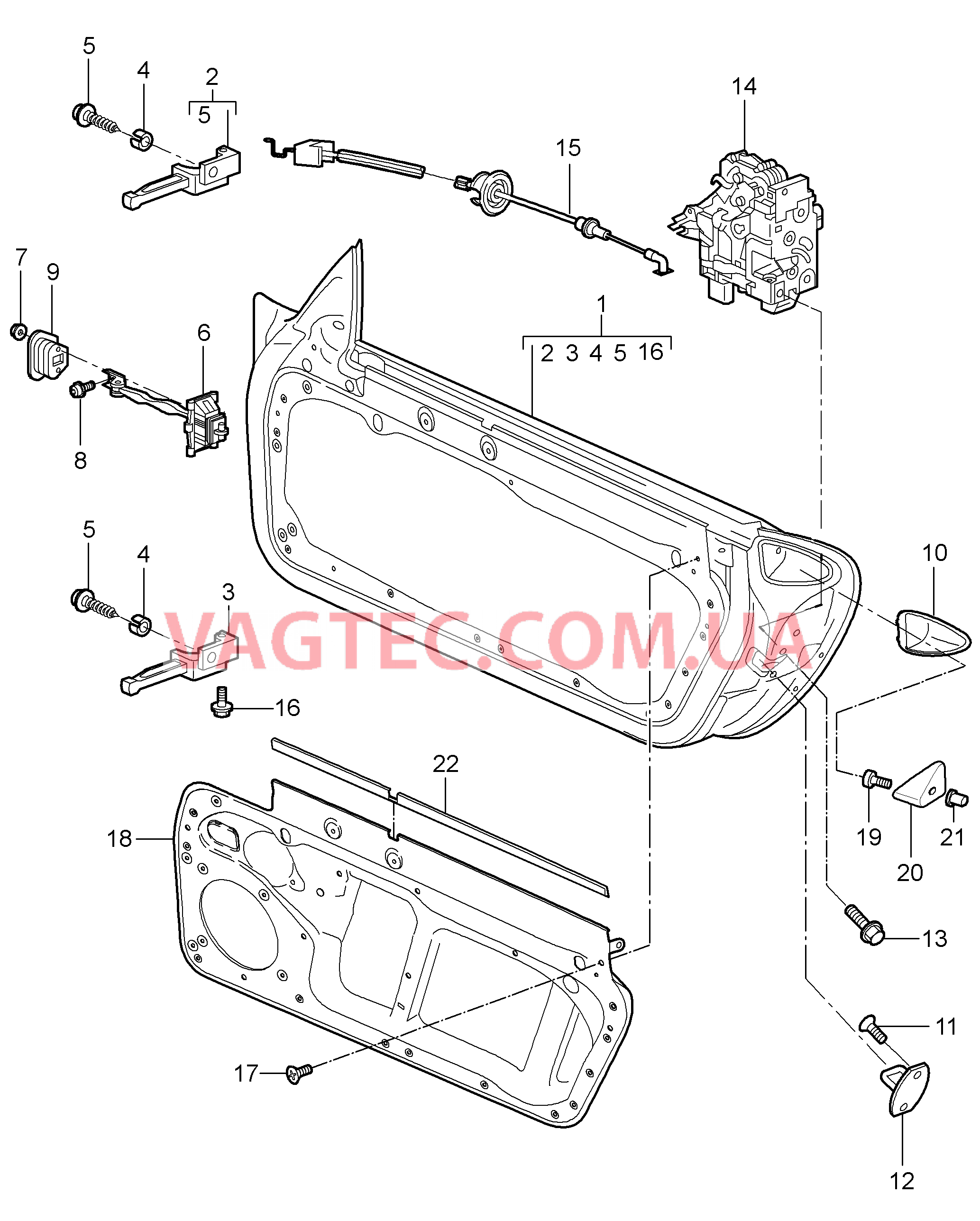 804-000 Структура двери, Встраиваемые детали, Замок двери для PORSCHE Cayman 2006-2008USA