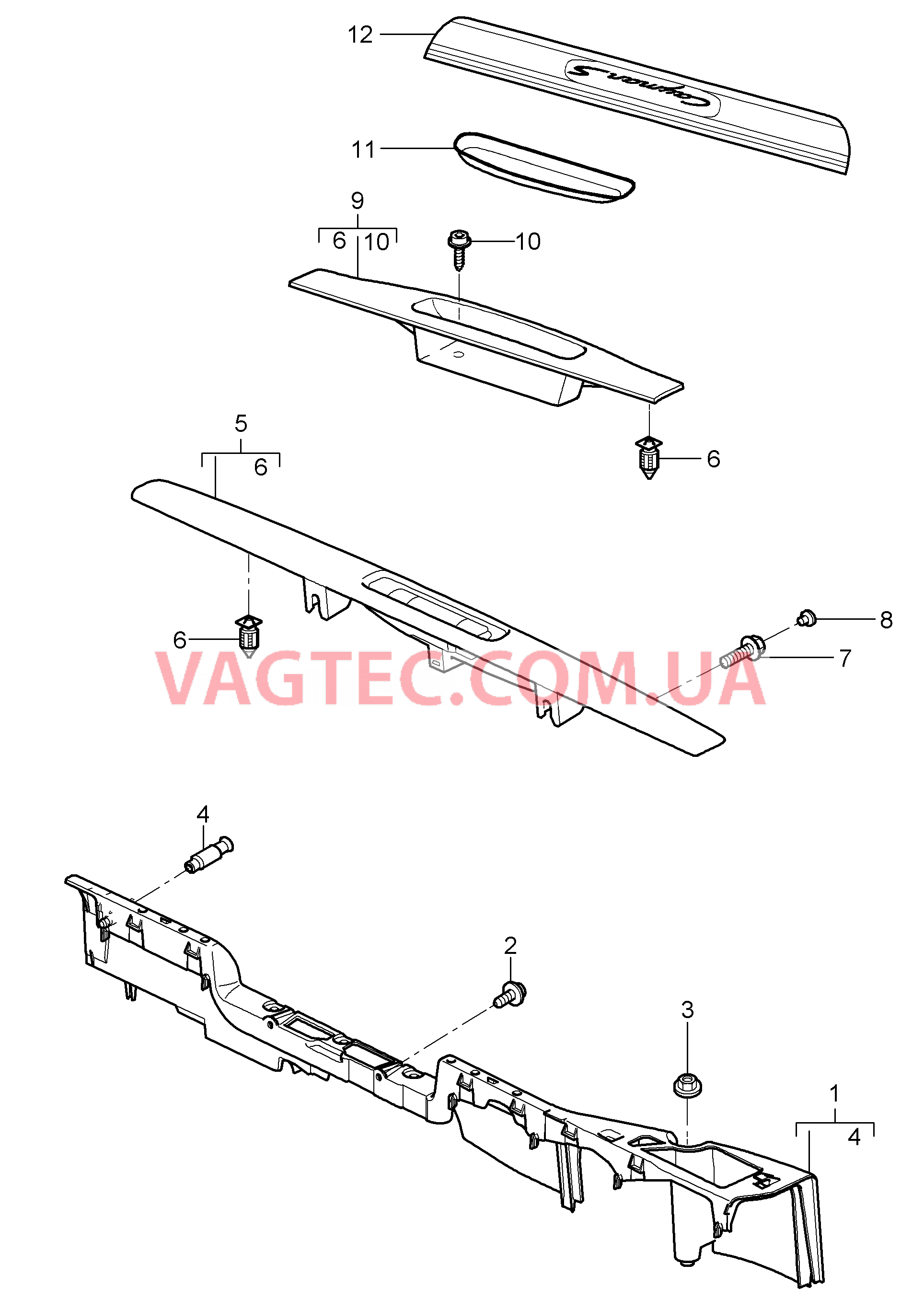 807-003 Обшивка, Порог для PORSCHE Cayman 2006-2008