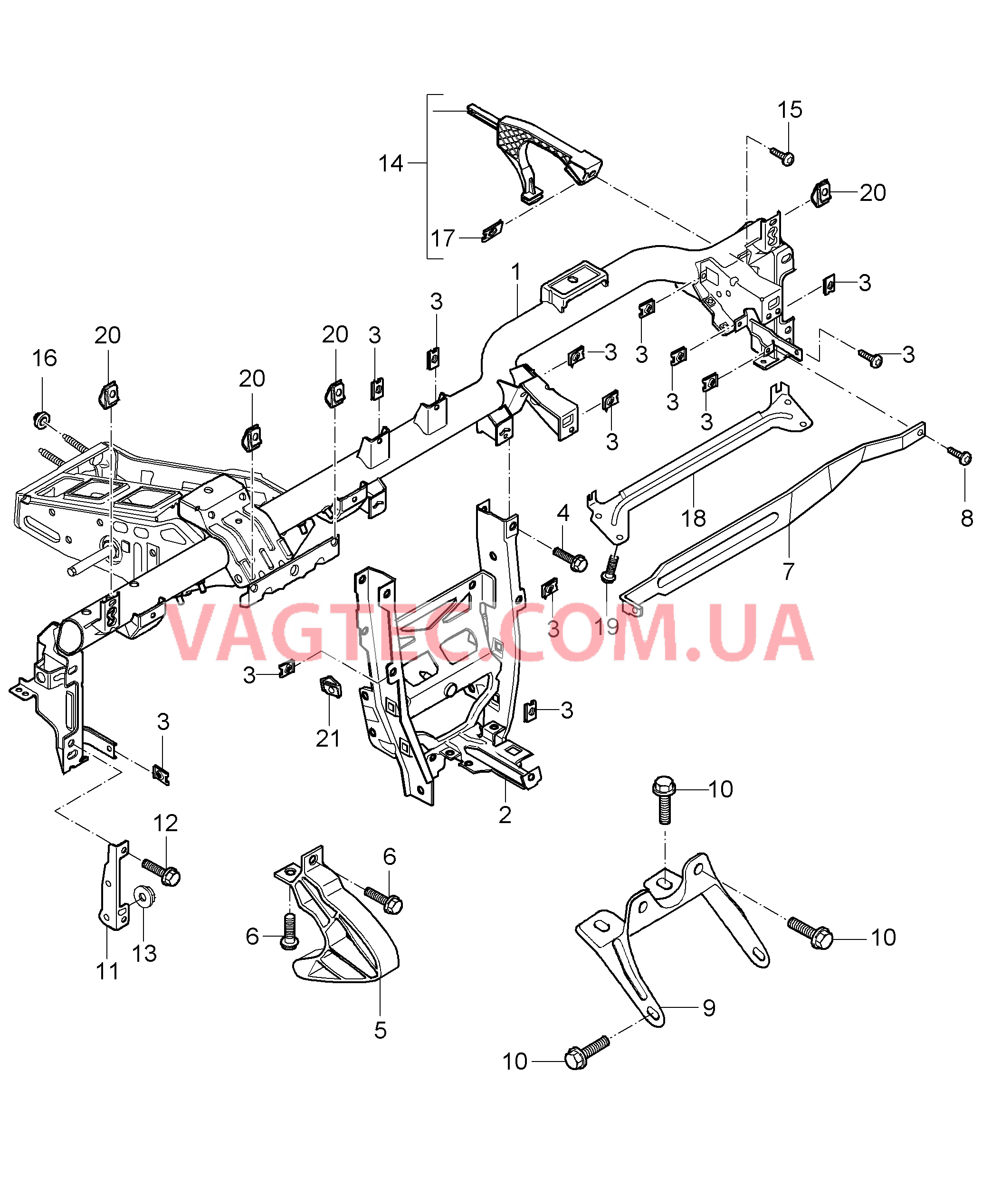 809-004 Несущий элемент, Панель приборов для PORSCHE Cayman 2006-2008