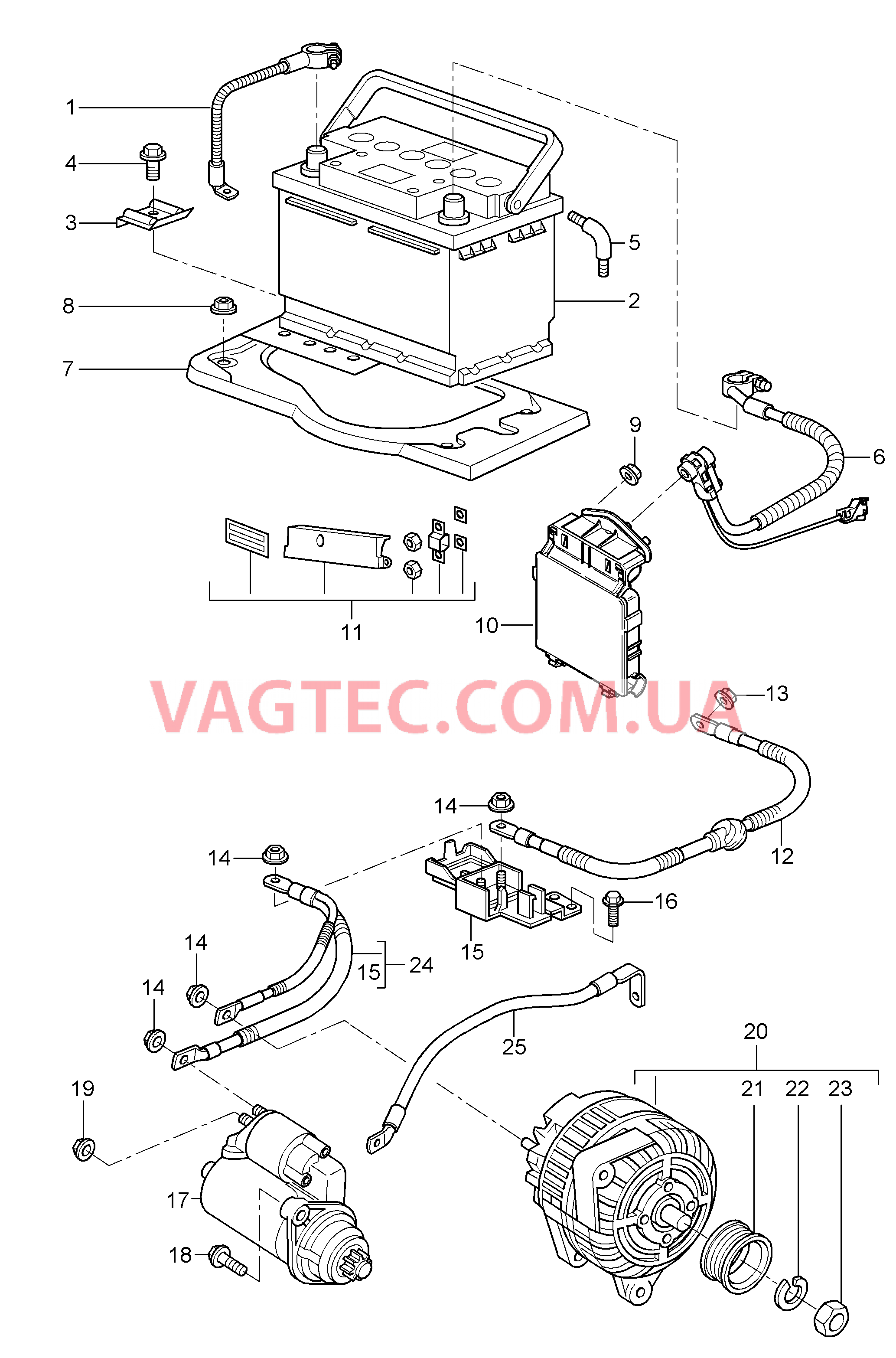 902-005 Источник питания, Распределительное устройство, Стартер, Генератор для PORSCHE Cayman 2006-2008USA