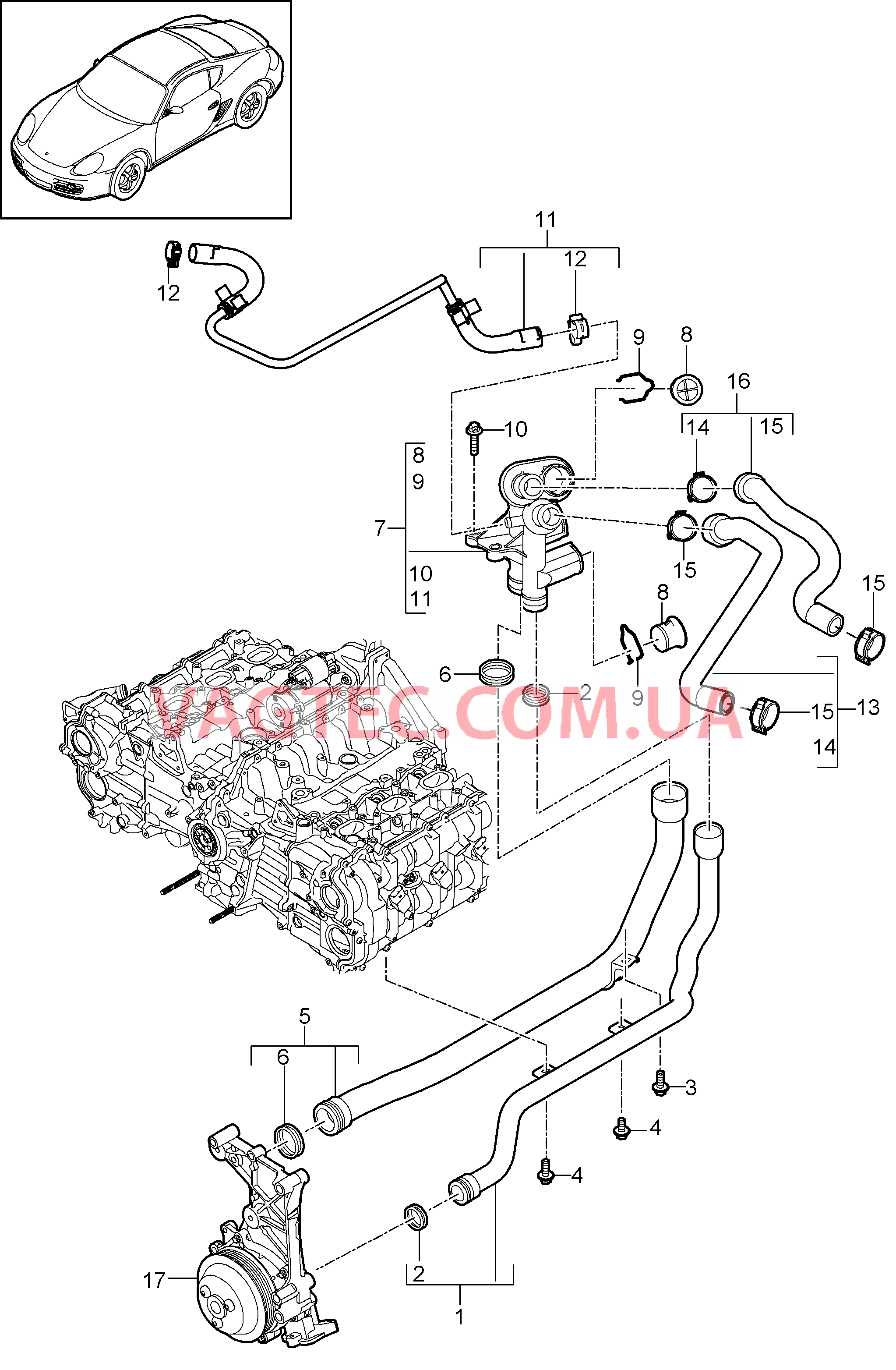 105-005 Соединительный фланец, Жидкостной канал
						
						MA1.20/21 для PORSCHE Cayman 2009-2012