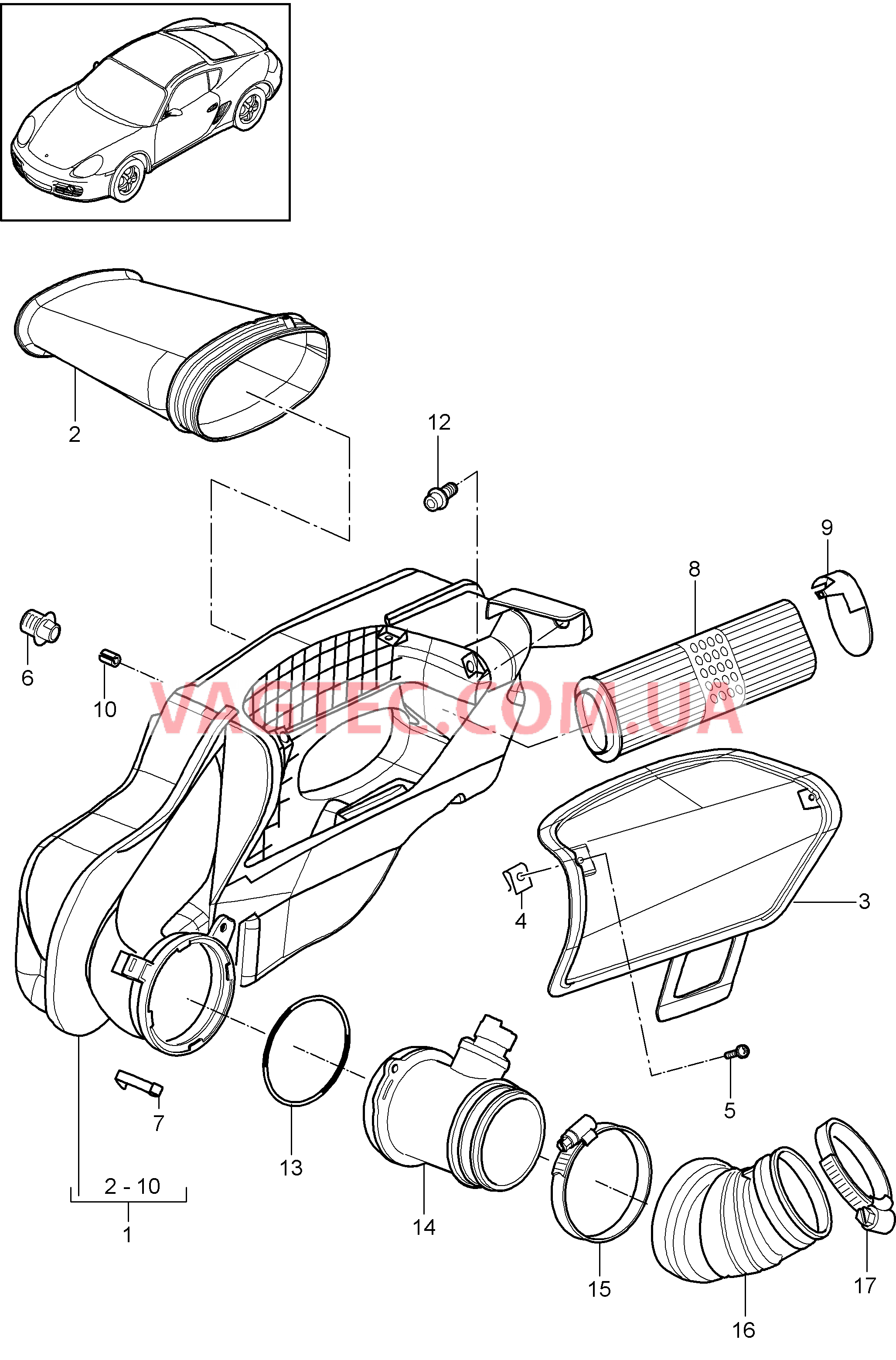 106-000 Воздушный фильтр
						
						MA1.20, MA1.21 для PORSCHE Cayman 2009-2012