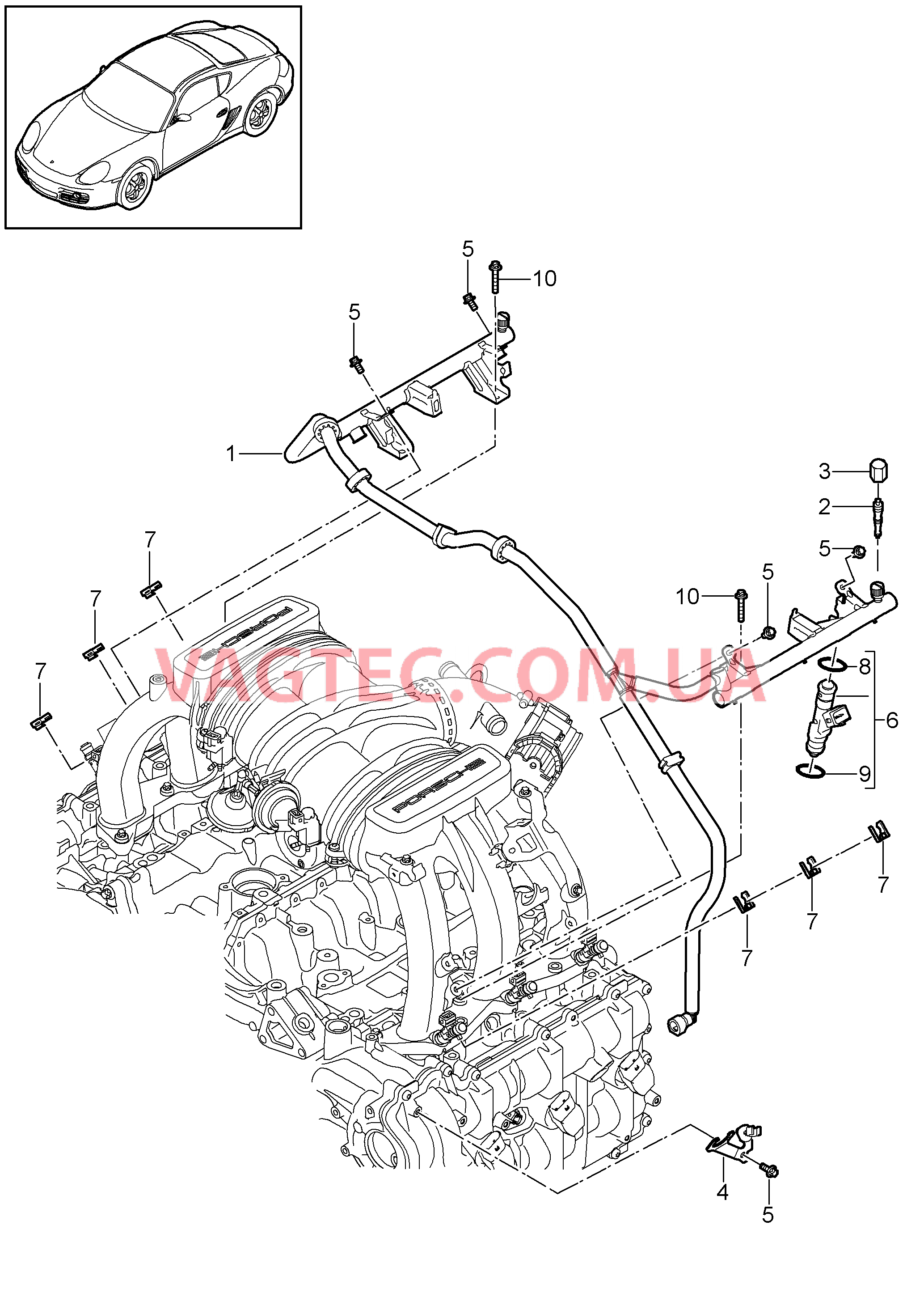 107-007 Топливная магистраль
						
						MA1.20 для PORSCHE Cayman 2009-2012