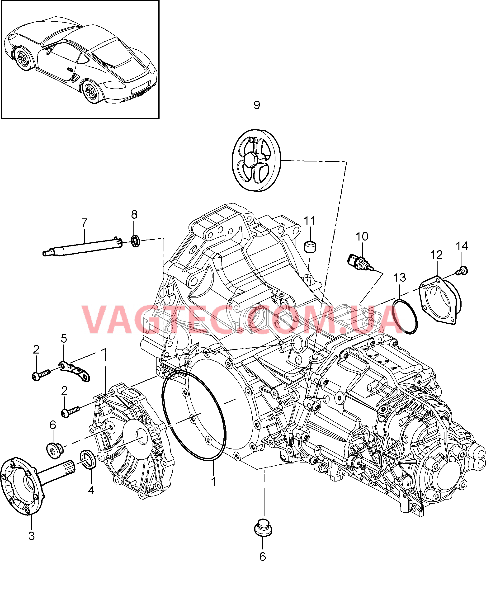 302-005 Заменная коробка передач, Отдельные детали
						
						G87.10/40, I480 для PORSCHE Cayman 2009-2012USA