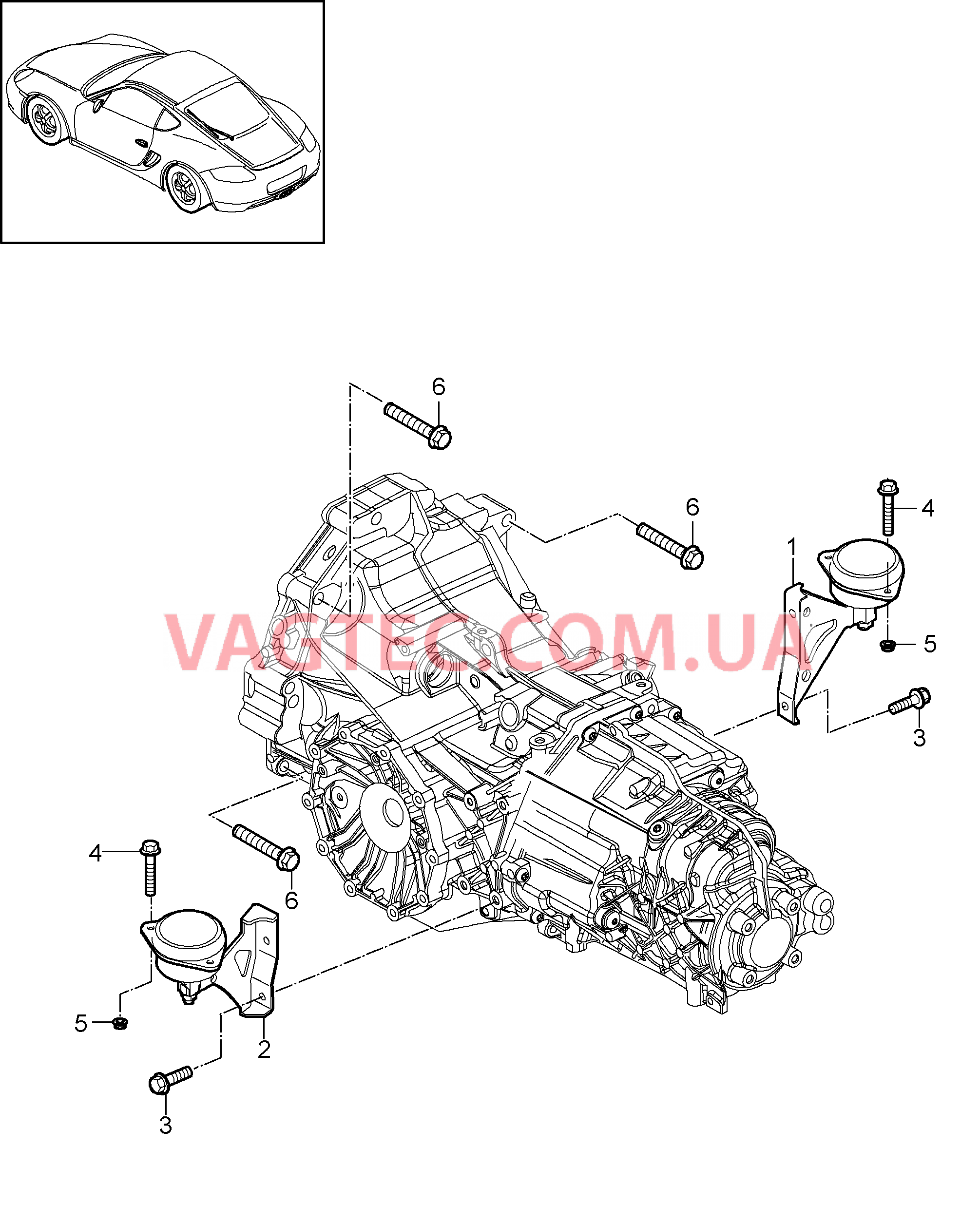 370-000 - PDK -, Коробка переключения передач, Подвеска коробки передач, Резьбовое соед., к, Двигатель
						
						MA1.20/21, I250 для PORSCHE Cayman 2009-2012USA