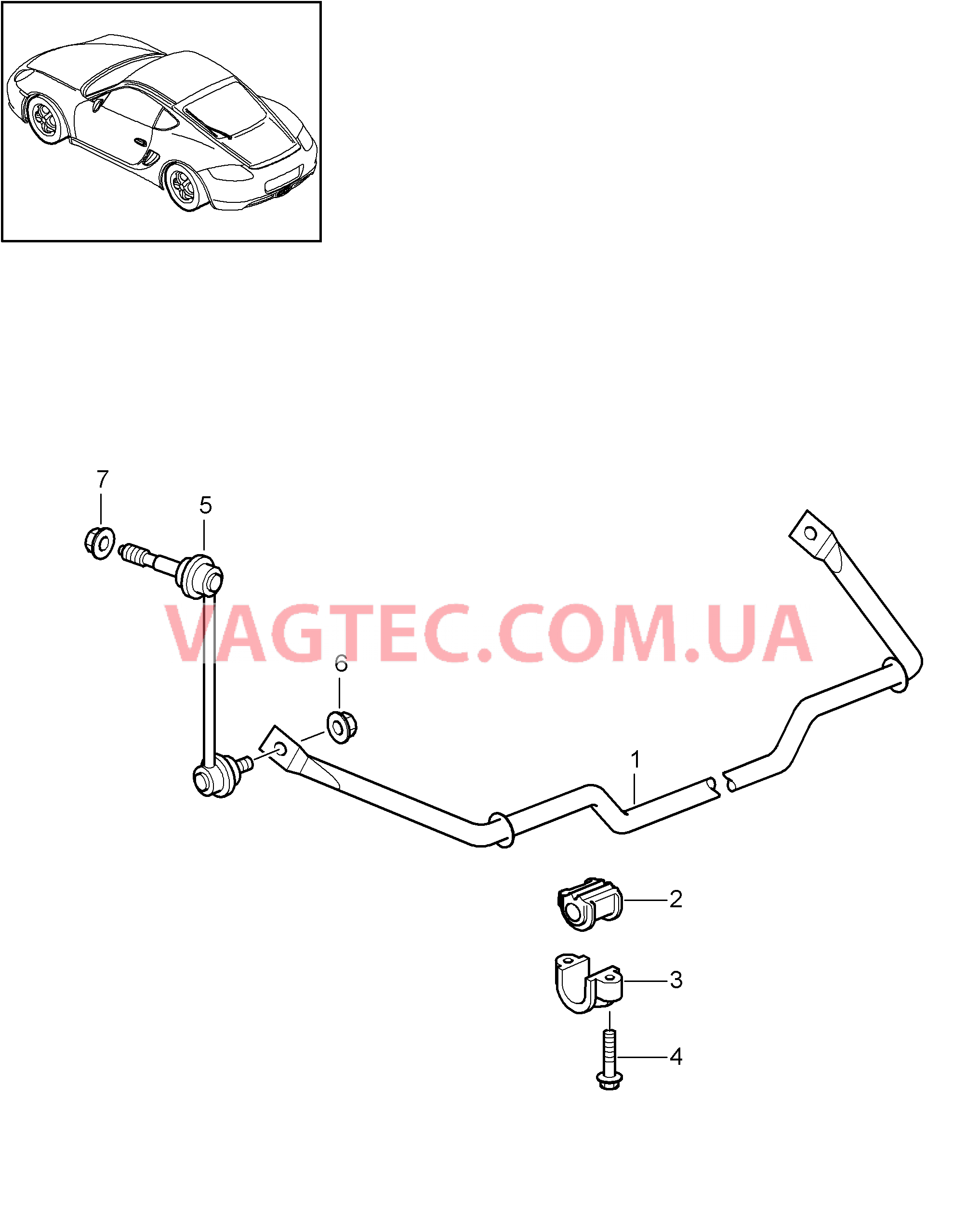 501-003 Стабилизатор для PORSCHE Cayman 2009-2012