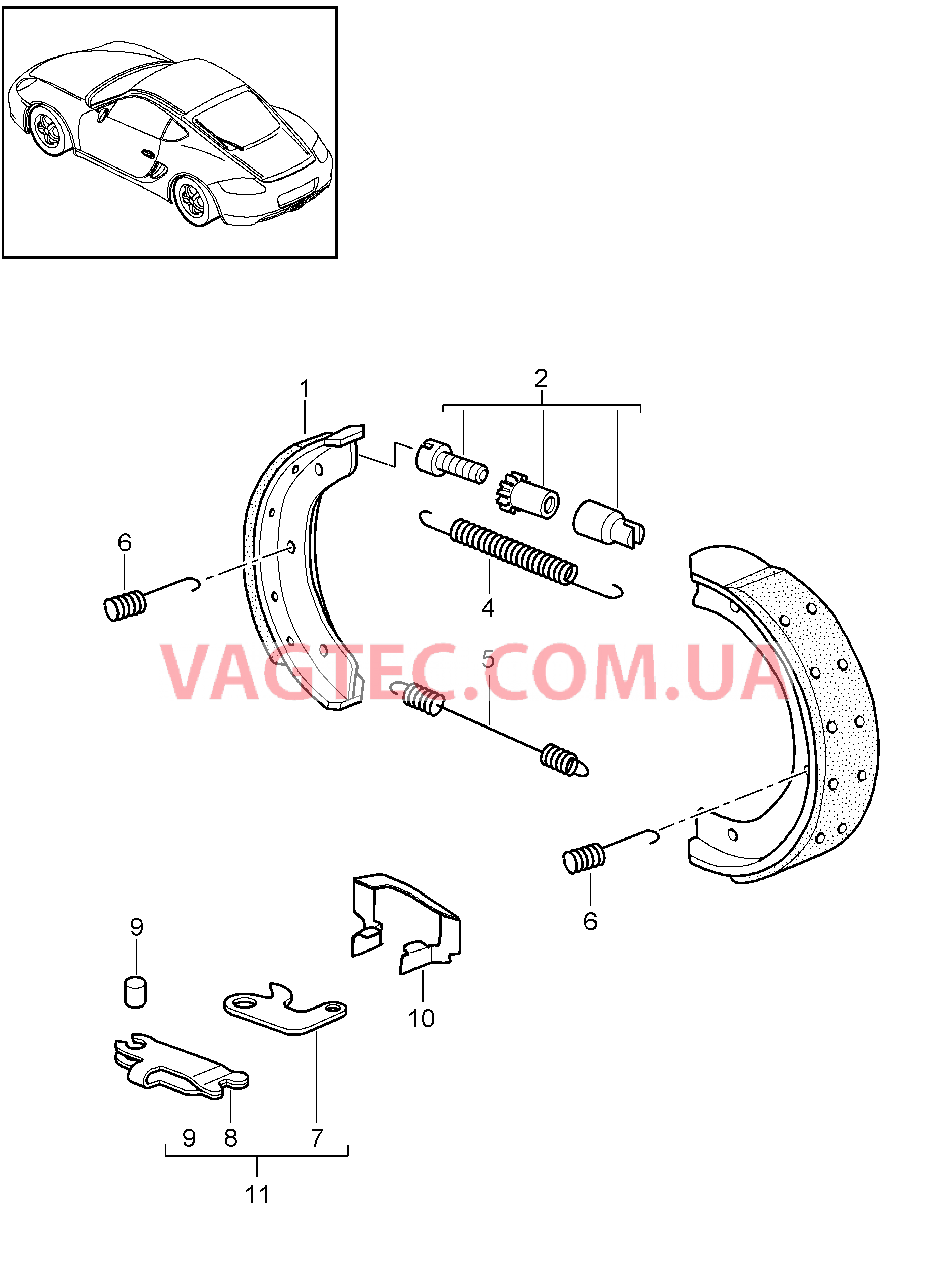 603-005 Ручной тормоз для PORSCHE Cayman 2009-2012