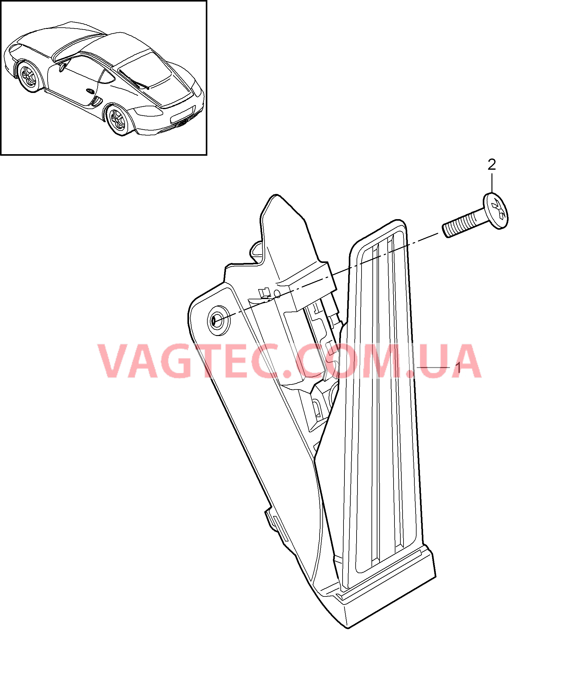 702-010 Педальный механизм, Привод акселератора для PORSCHE Cayman 2009-2012USA