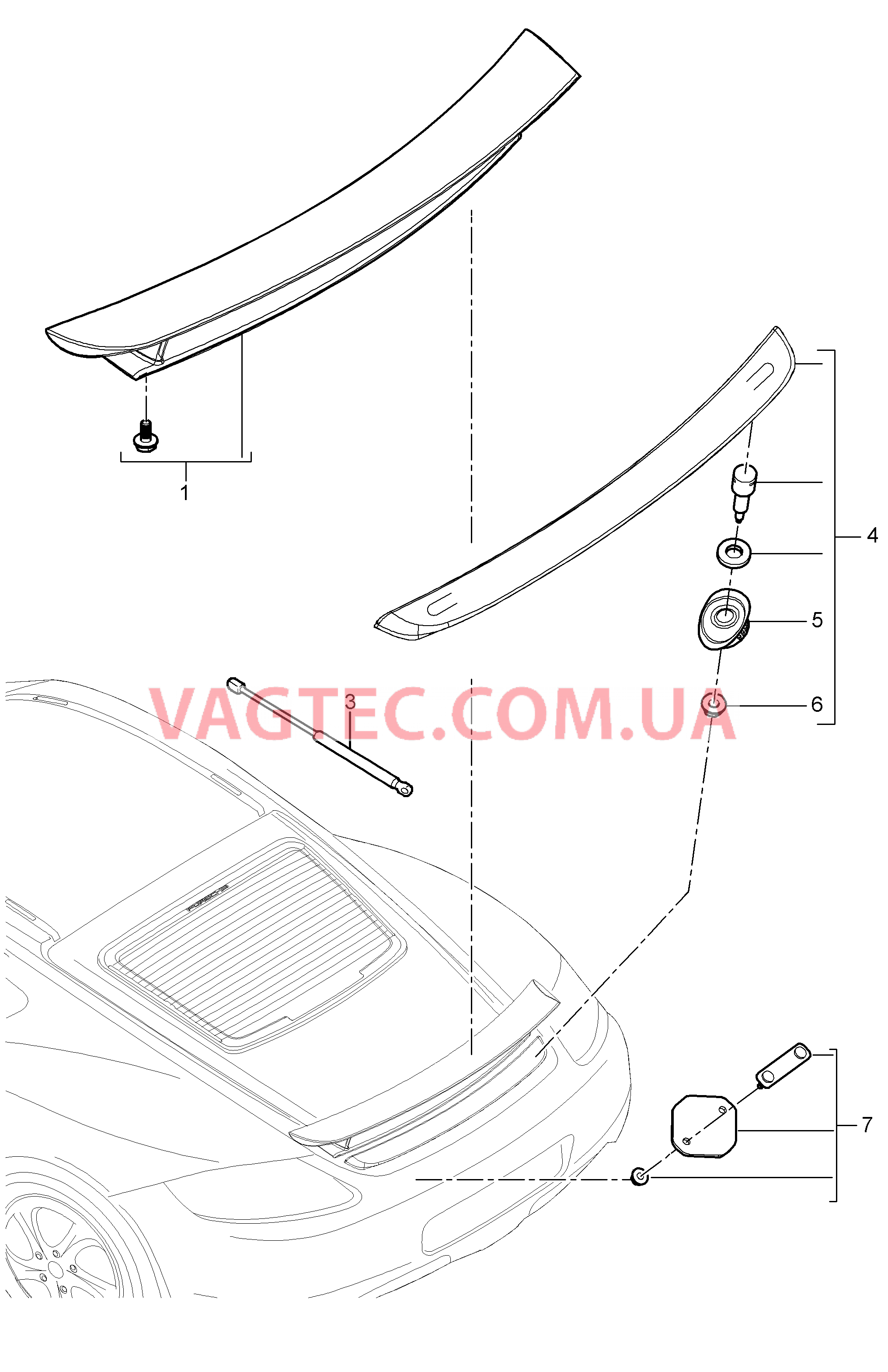 803-008 Задний спойлер, Аэродинамический обвес
						
						IXAM для PORSCHE Cayman 2009-2012