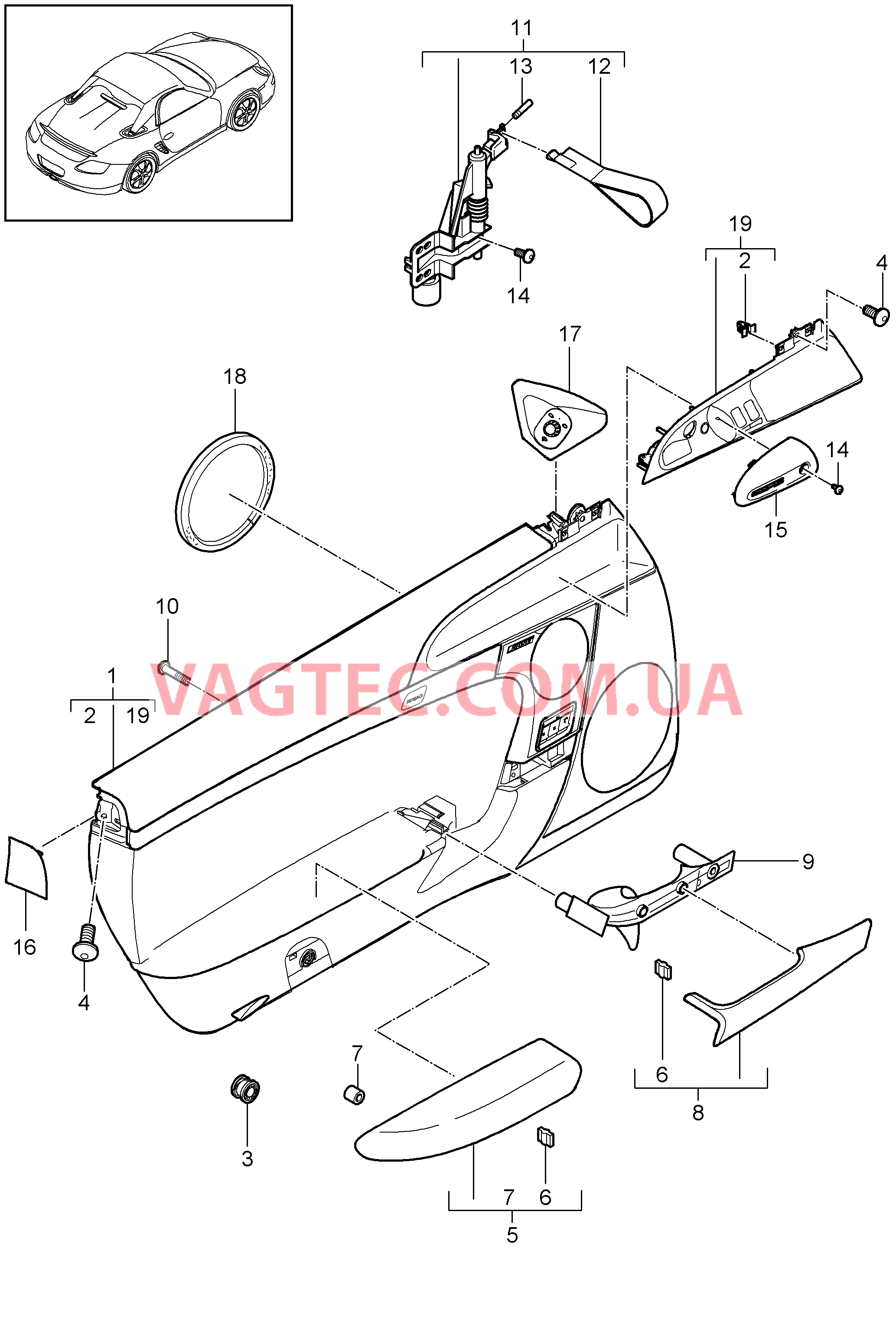 807-011 Обшивка двери, Детали
						
						CAYMAN R, I779 для PORSCHE Cayman 2009-2012USA