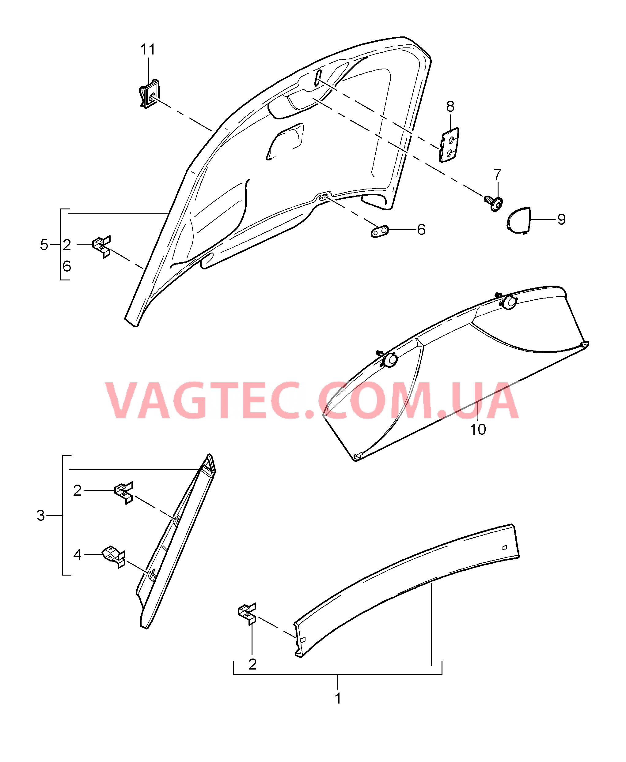 807-020 Обивки, Крышка багажн.отсека для PORSCHE Cayman 2009-2012