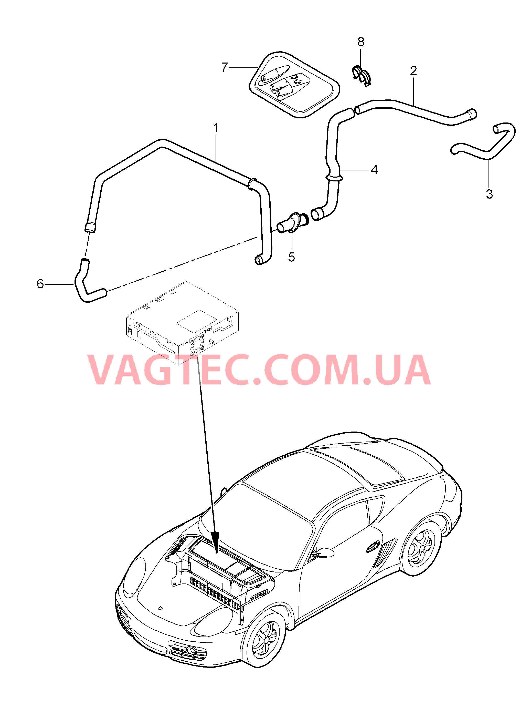 813-002 Багажный отсек, Охлаждение
						
						I575 для PORSCHE Cayman 2009-2012