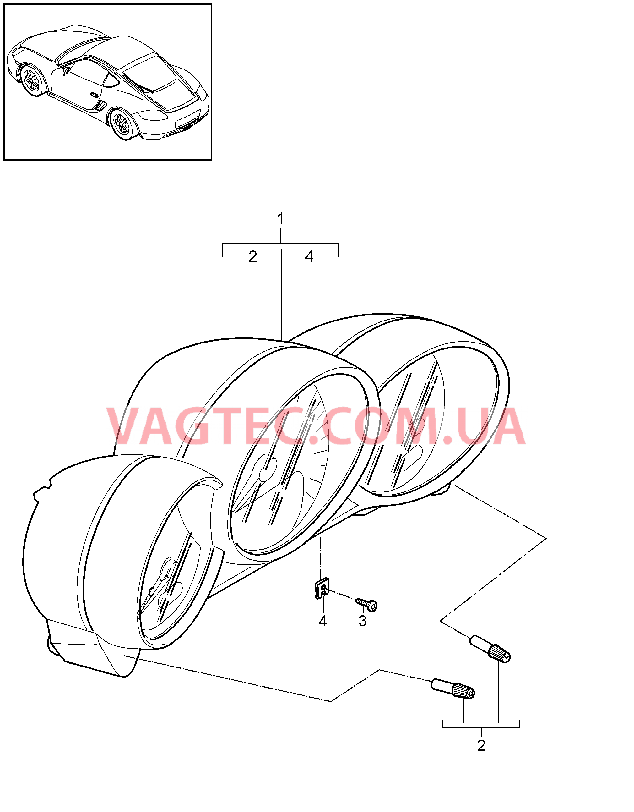 906-002 Инструменты, Программа EXCLUSIVE для PORSCHE Cayman 2009-2012