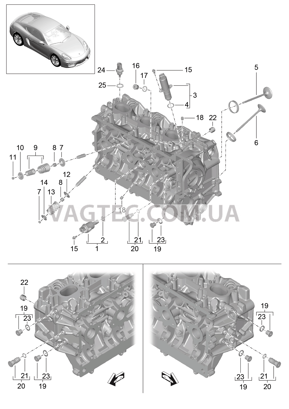 103-005 Гбц, Детали, Клапаны для PORSCHE Cayman 2014-2016