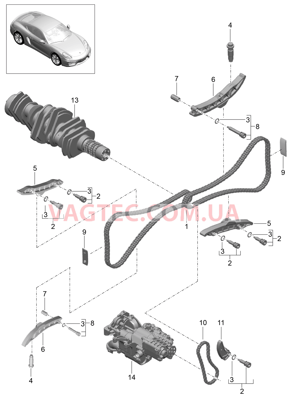 103-015 Управление клапанов для PORSCHE Cayman 2014-2016USA