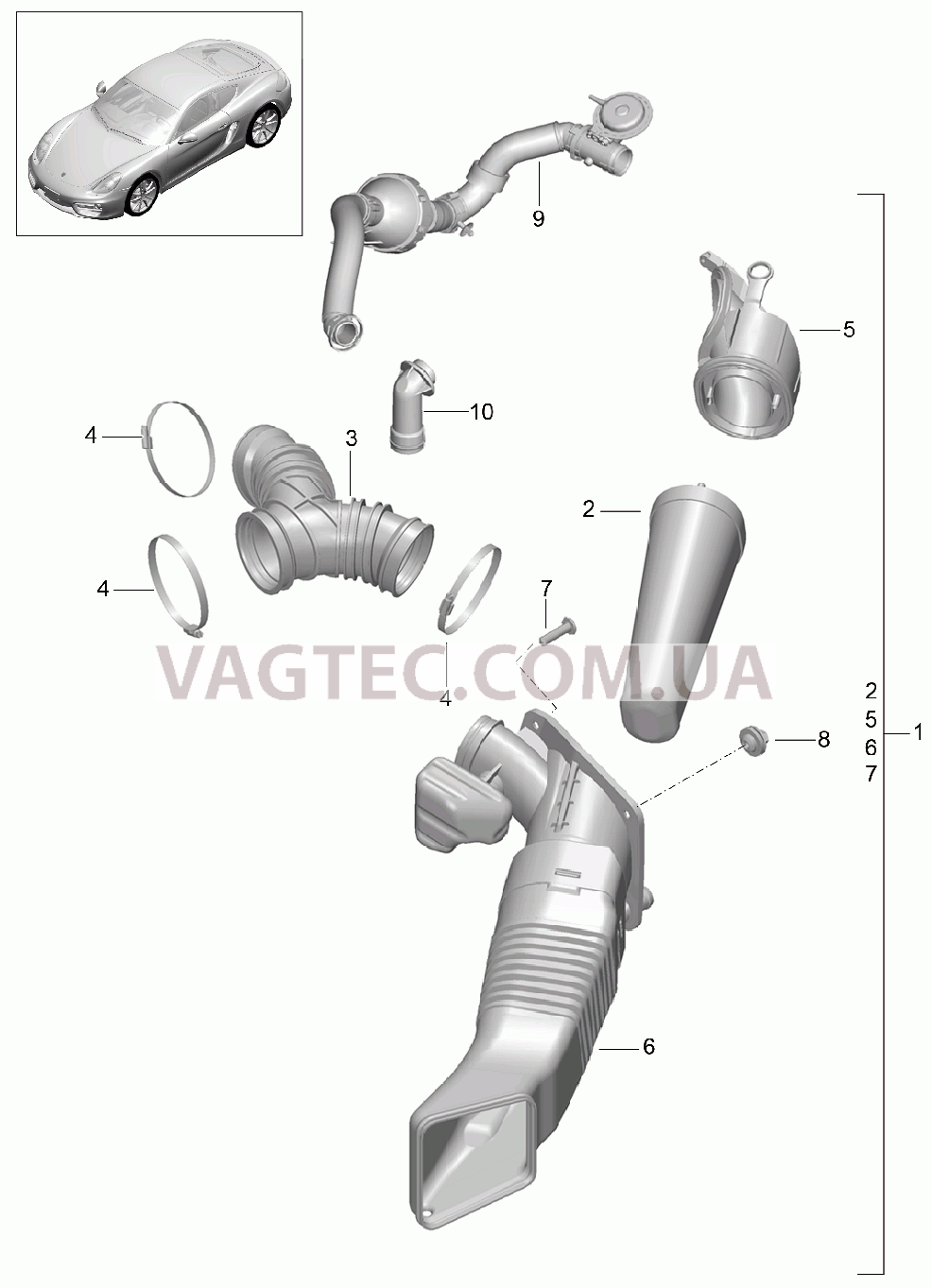 106-000 Воздушный фильтр для PORSCHE Cayman 2014-2016USA