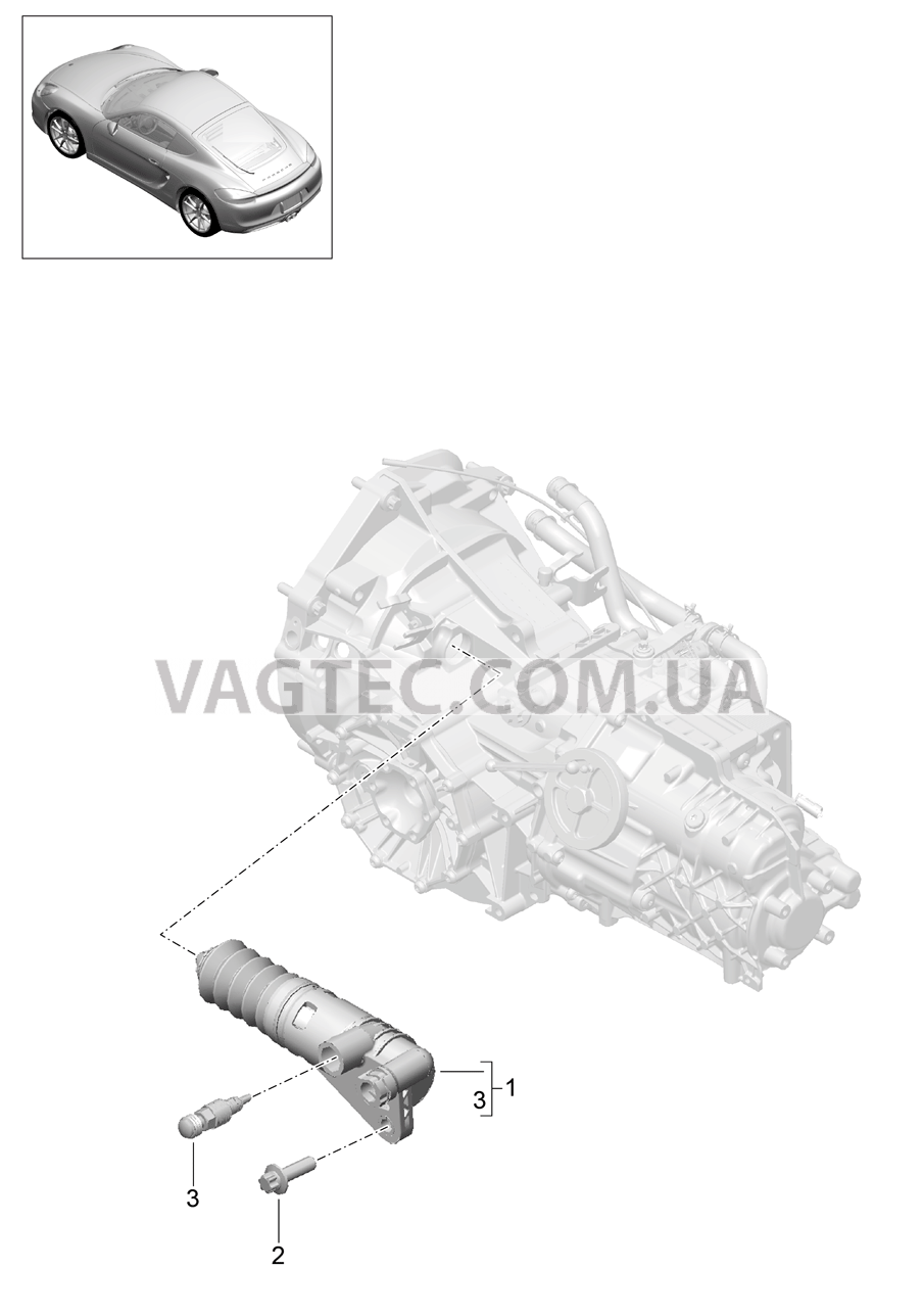 301-005 Разъединение муфты, Рабочий цилиндр сцепления
						
						G81.00, G81.20 для PORSCHE Cayman 2014-2016USA