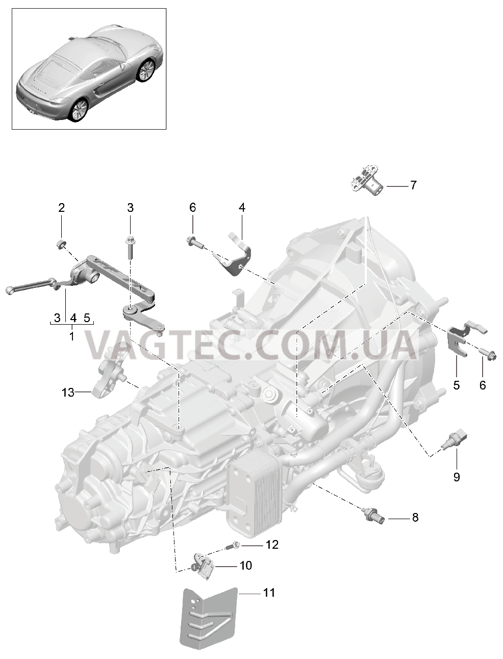 302-010 Мкпп, Отдельные детали
						
						G81.00, G81.20 для PORSCHE Cayman 2014-2016USA