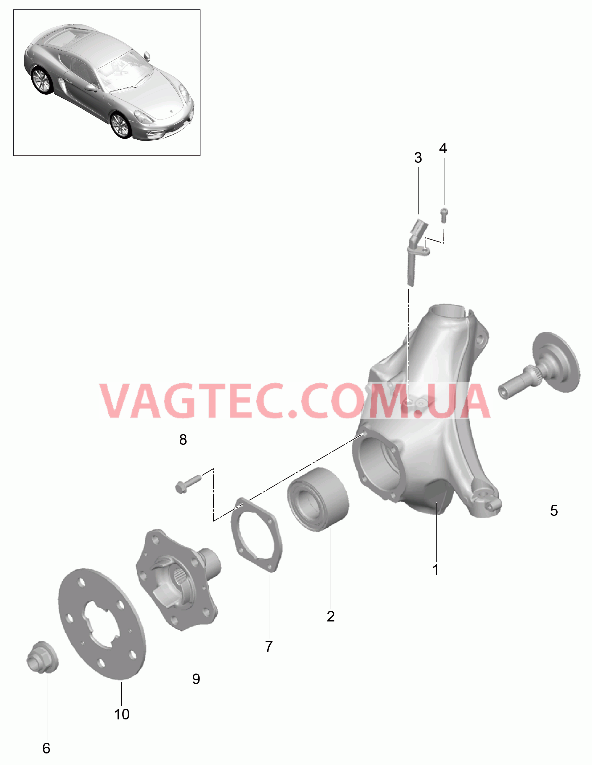 401-005 Корпус подшипника ступицы, Ступица для PORSCHE Cayman 2014-2016