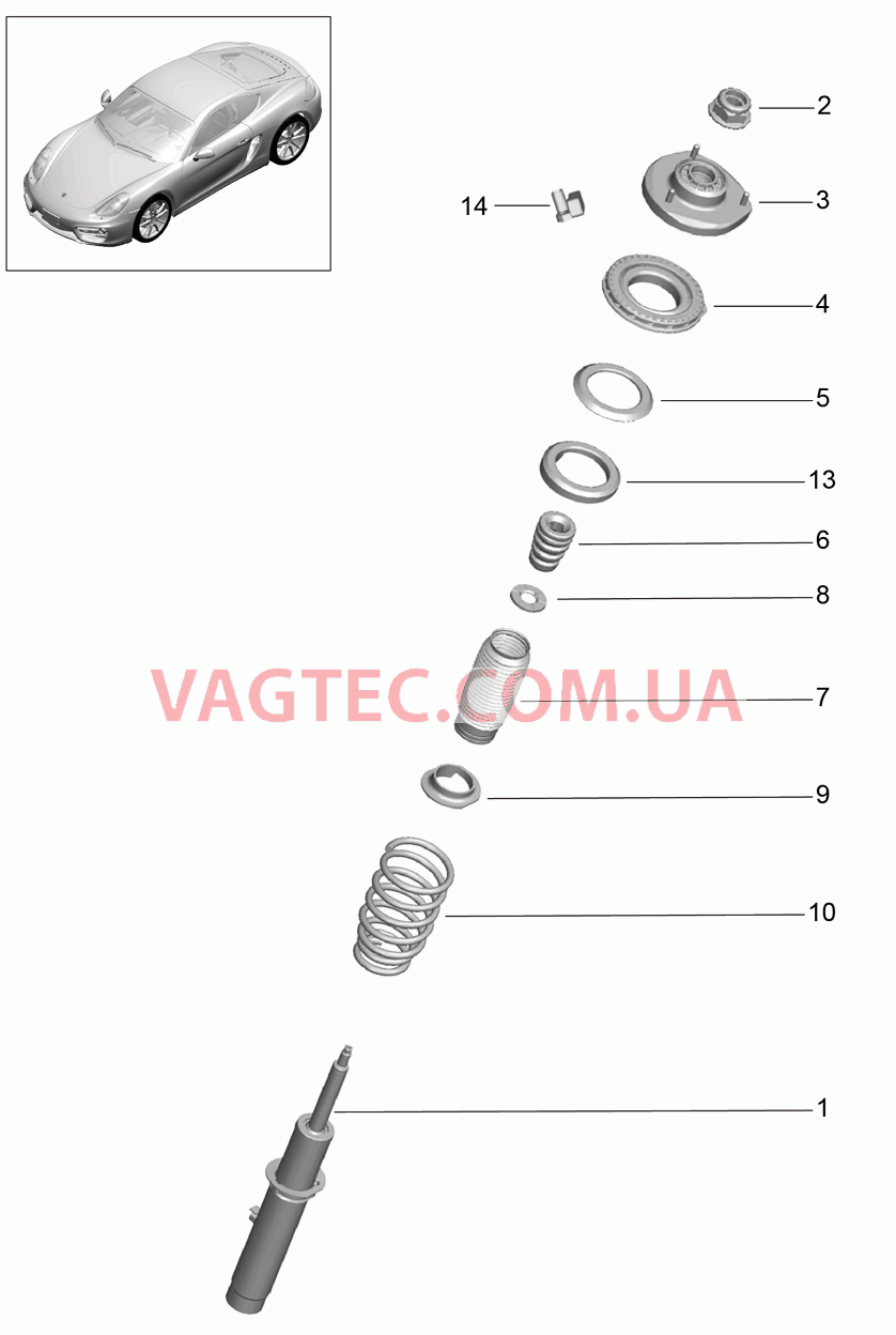 402-000 Вибропоглотитель для PORSCHE Cayman 2014-2016USA