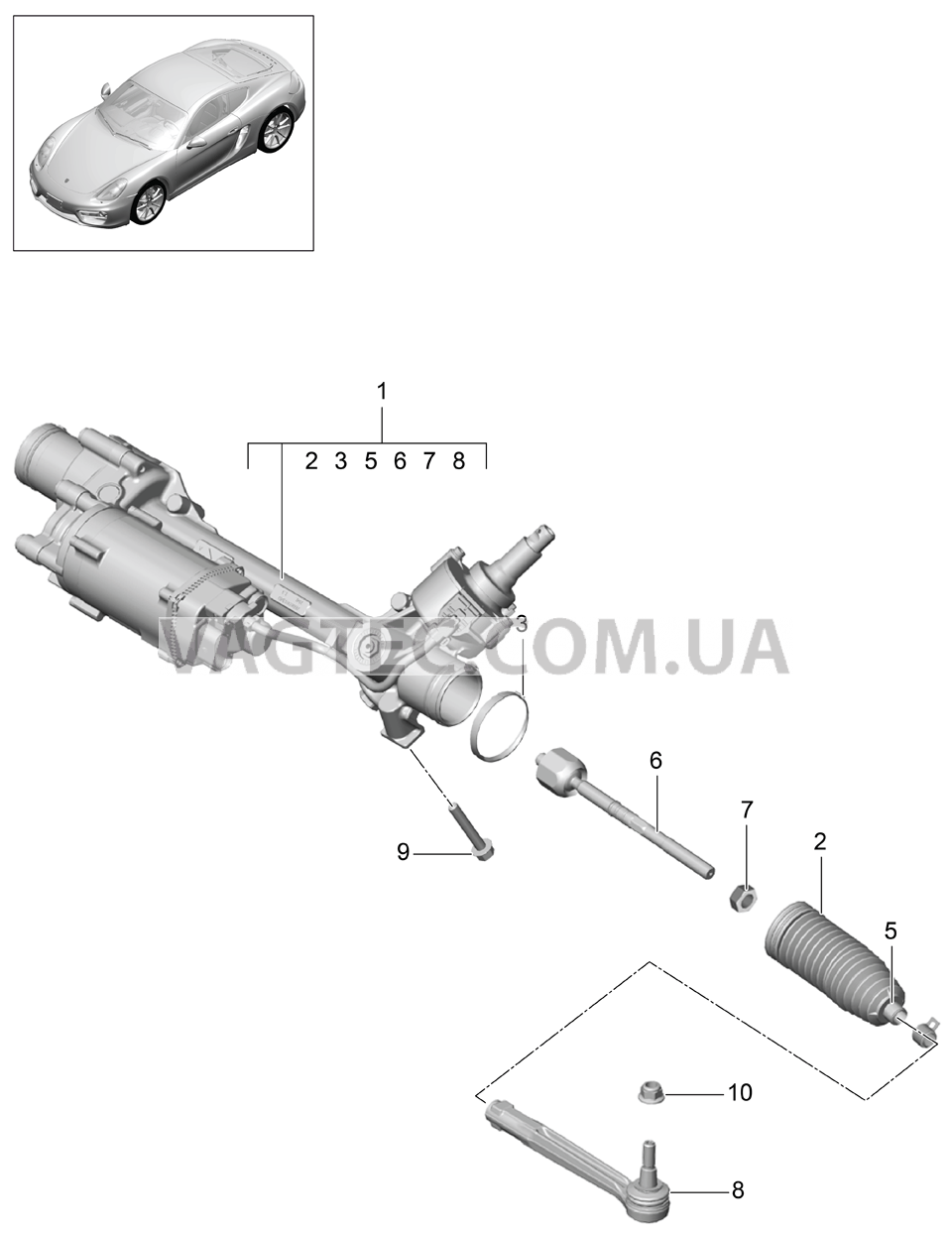 403-000 Рулевой механизм, Элементы управления для PORSCHE Cayman 2014-2016