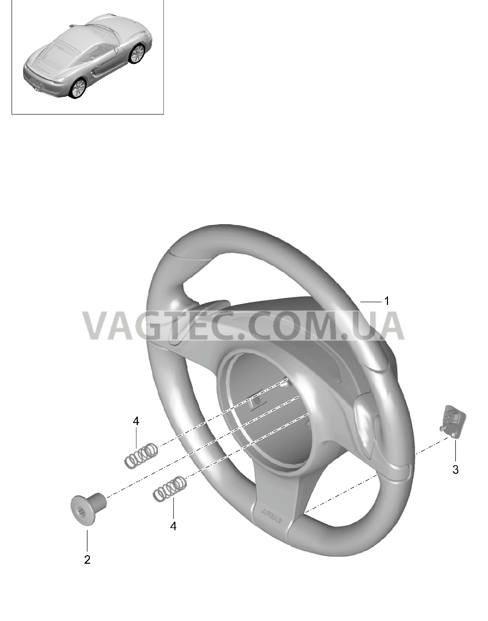 403-004 Рулевые колеса
						
						I250 для PORSCHE Cayman 2014-2016USA