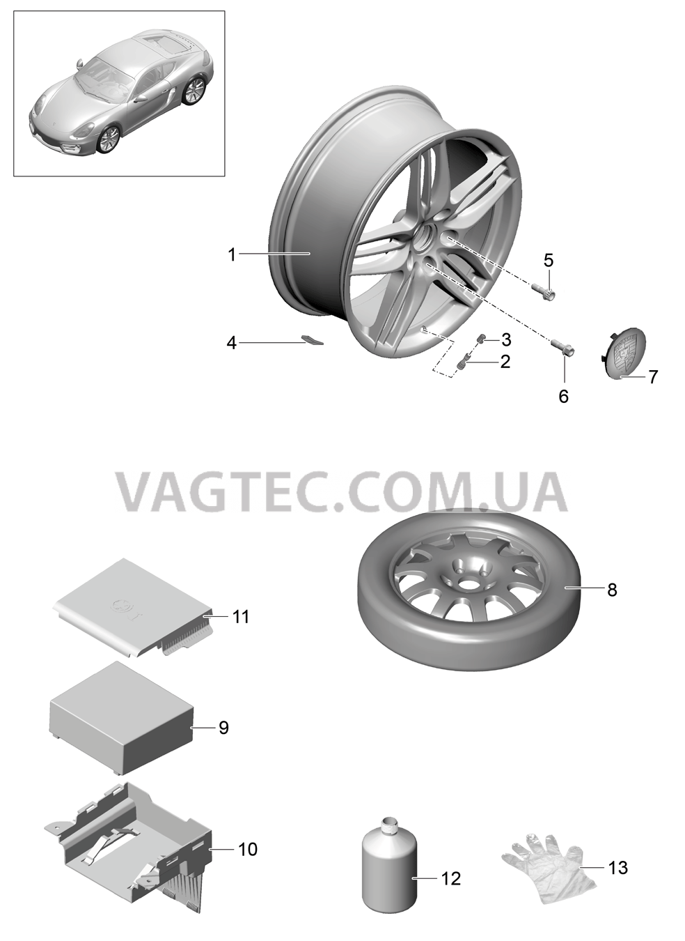 601-000 Колеса для PORSCHE Cayman 2014-2016