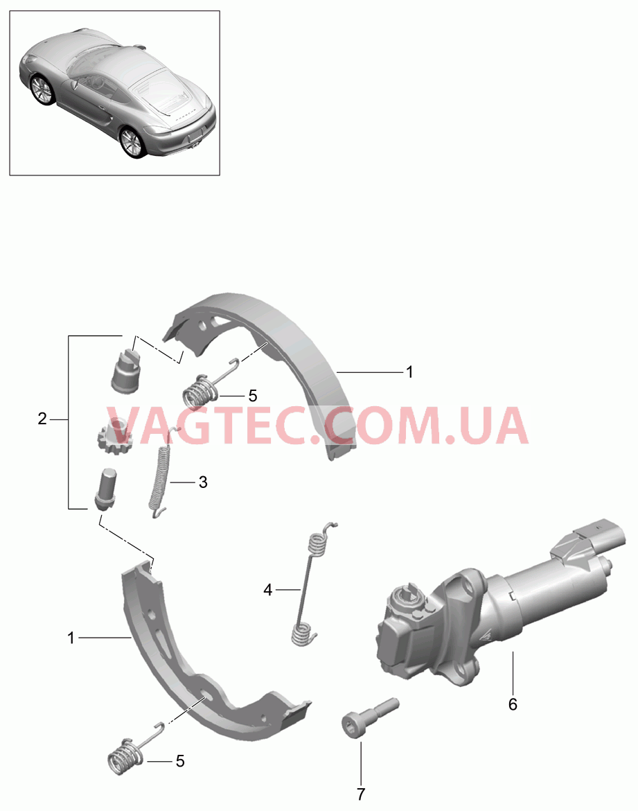 603-005 Стояночный тормоз для PORSCHE Cayman 2014-2016USA