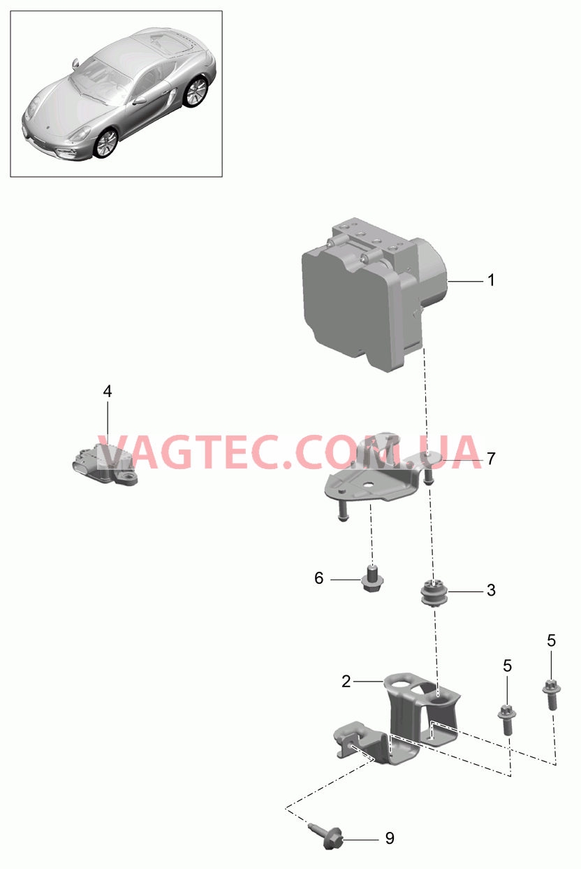 605-000 Гидравлич.модуль, ABS, Управление для PORSCHE Cayman 2014-2016