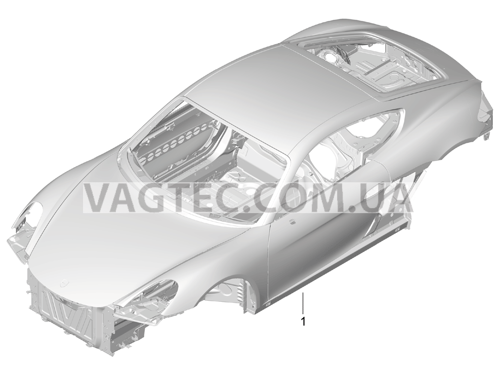 801-000 Силовая структура кузова для PORSCHE Cayman 2014-2016USA