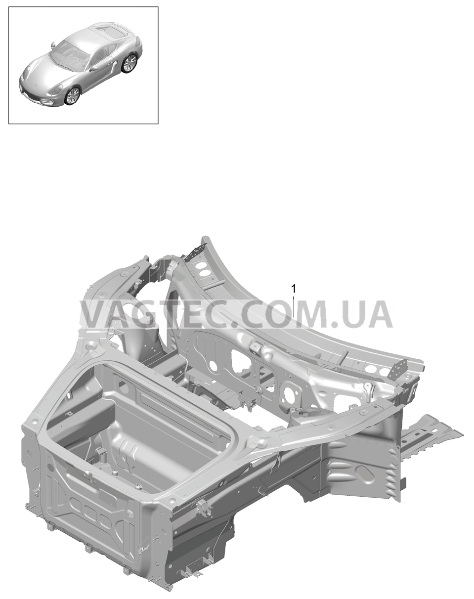 801-005 Передняя часть кузова, полный для PORSCHE Cayman 2014-2016USA