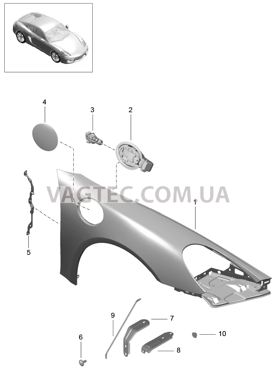 801-040 Крыло для PORSCHE Cayman 2014-2016USA