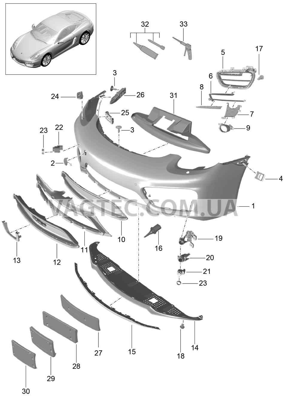 802-000 Бампер, передний
						
						-IXAT/-I011 для PORSCHE Cayman 2014-2016USA