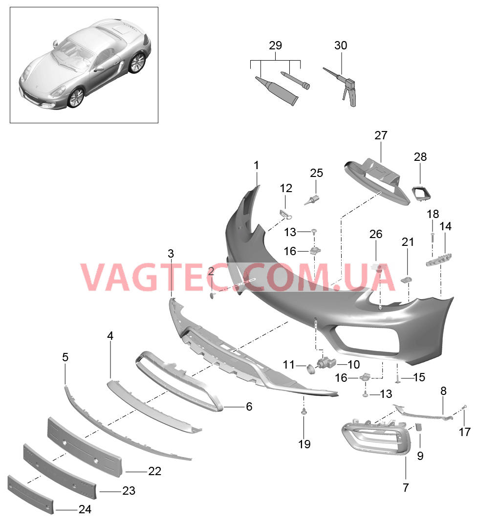 802-001 Бампер, передний
						
						I011 для PORSCHE Cayman 2014-2016USA