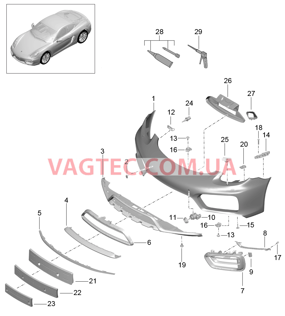 802-002 Бампер, передний
						
						IXAT для PORSCHE Cayman 2014-2016USA