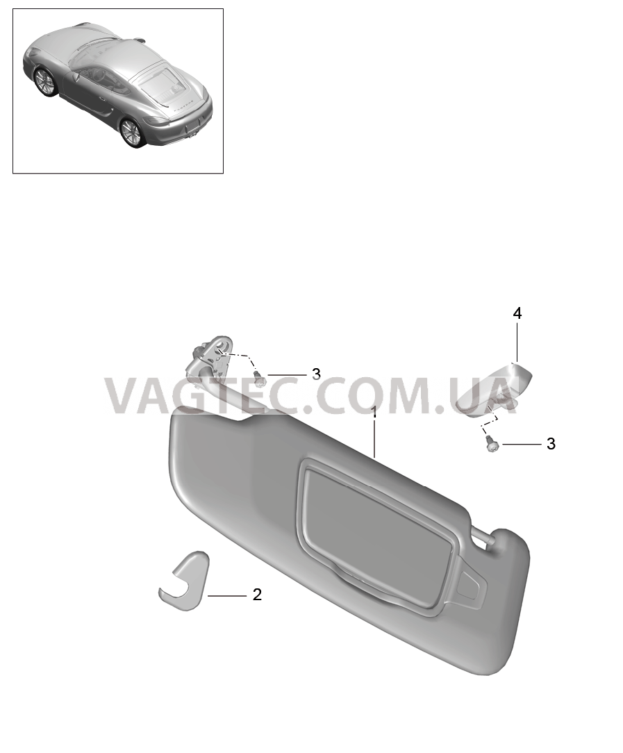 807-069 Солнцезащитные козырьки
						
						IXLU/XMP для PORSCHE Cayman 2014-2016USA