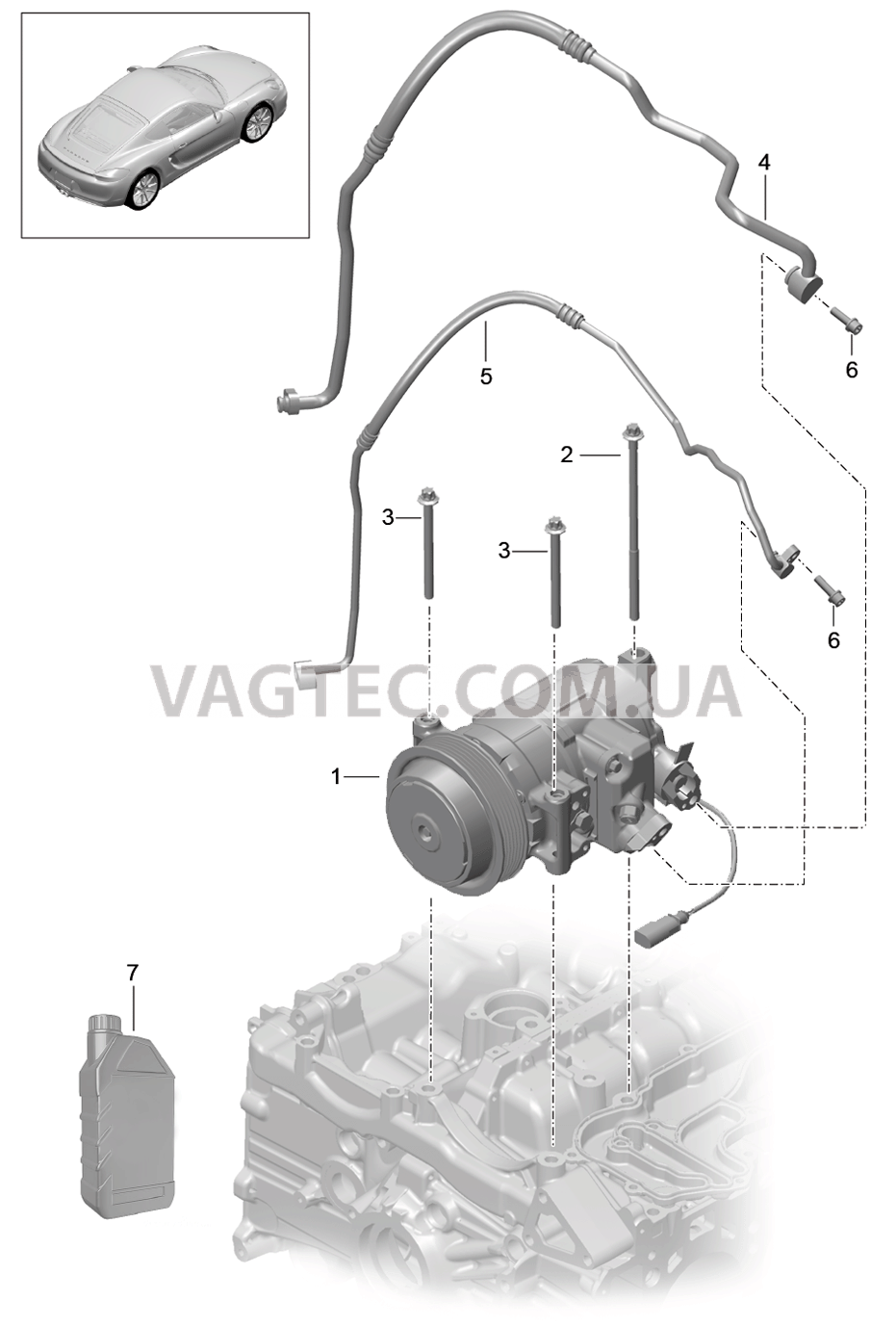 813-015 Компрессор, Кондиционер для PORSCHE Cayman 2014-2016USA