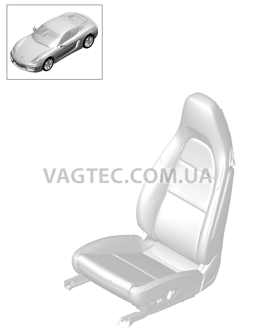 817-012 Обогревающий мат, Боковина спинки, Центральный компонент, Опорная поверхность для PORSCHE Cayman 2014-2016