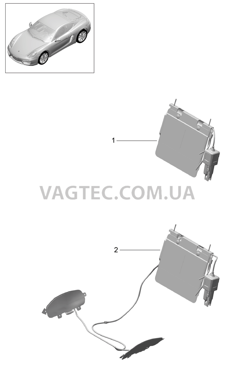 817-022 Поясничный подпор, Детали для PORSCHE Cayman 2014-2016