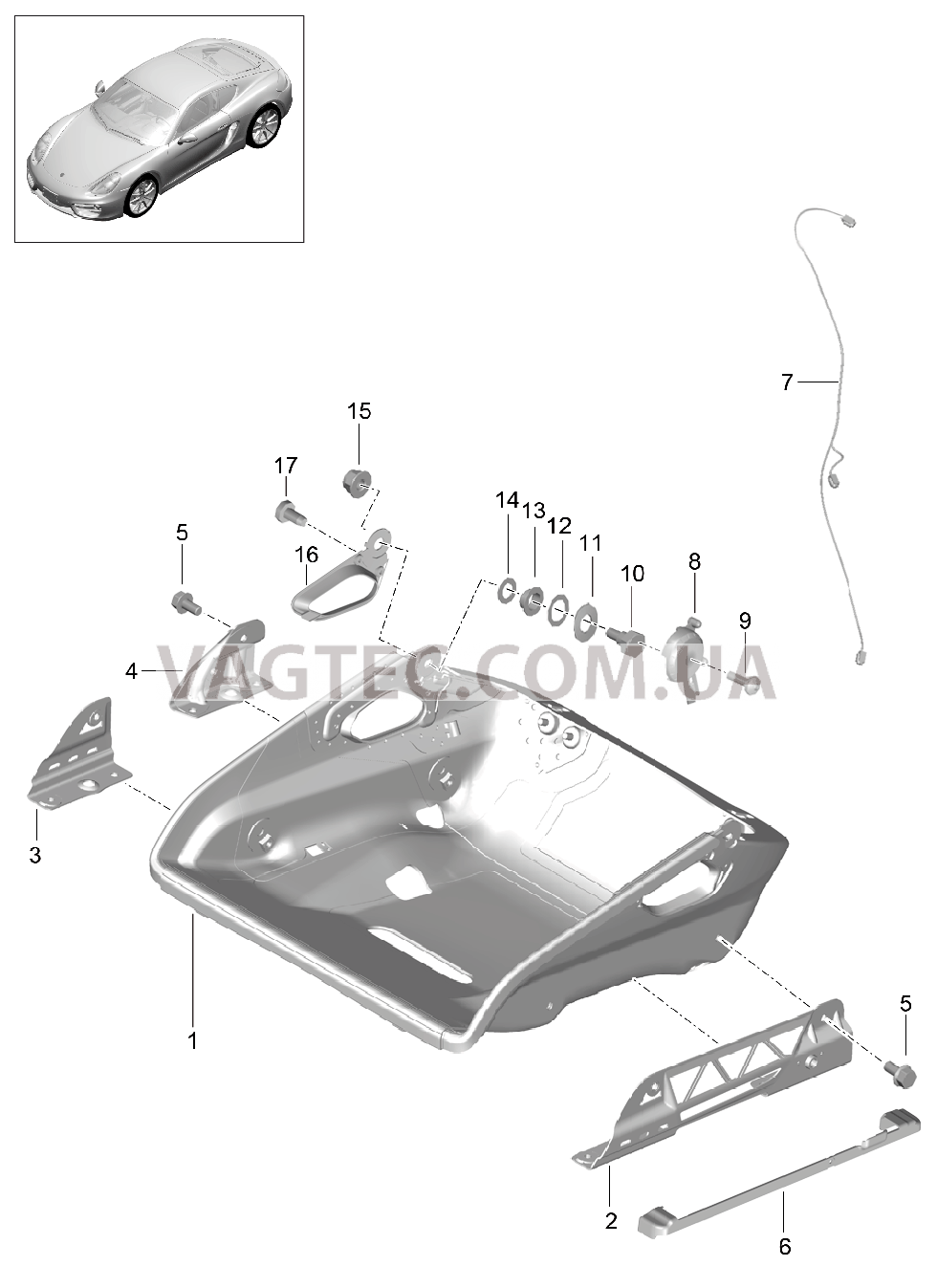 817-064 Ковшеобразное сиденье, складной, Регулятор сиденья, Детали для PORSCHE Cayman 2014-2016USA